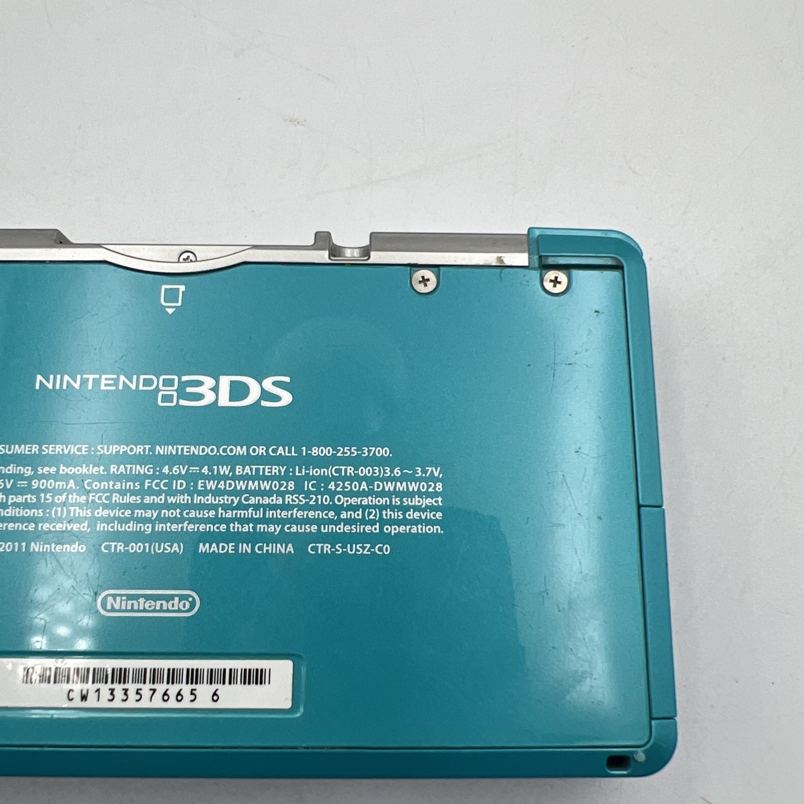 Nintendo 3DS Handheld System Aqua Blue NO CHARGER. TESTED WORKING.