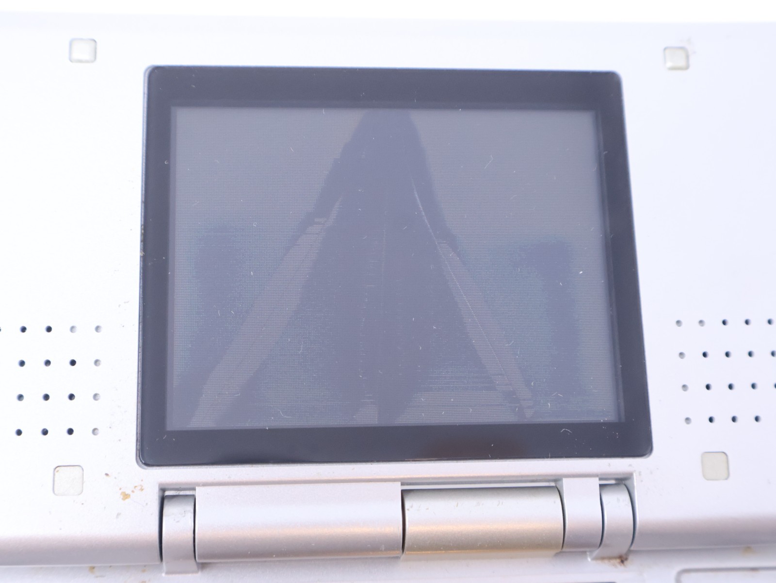 Nintendo DS Titanium Silver For Parts Handheld Console Good Shell & Hinge