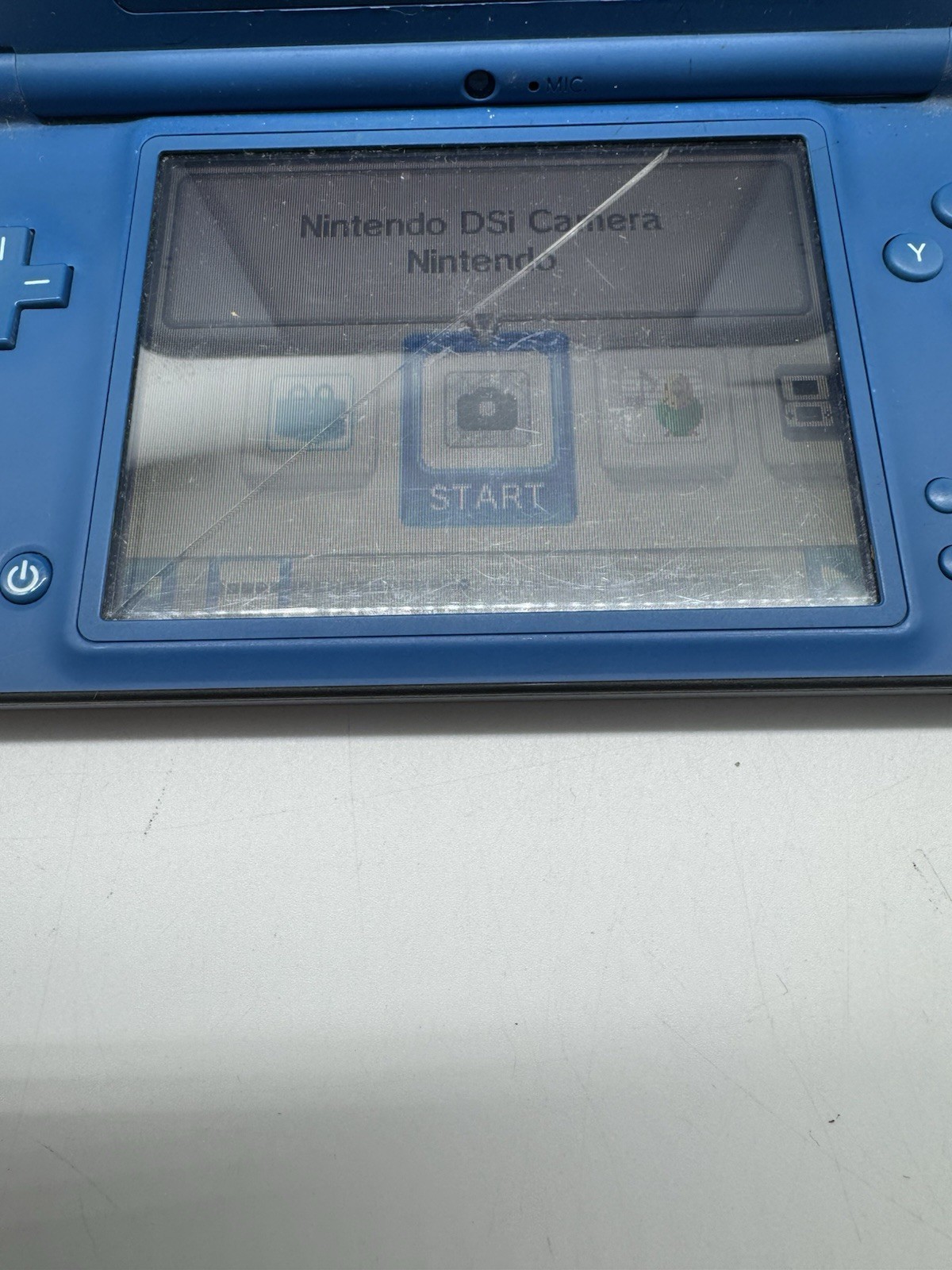 Nintendo DSi XL Handheld Console Midnight Blue – Turns On – Broken Touch Screen