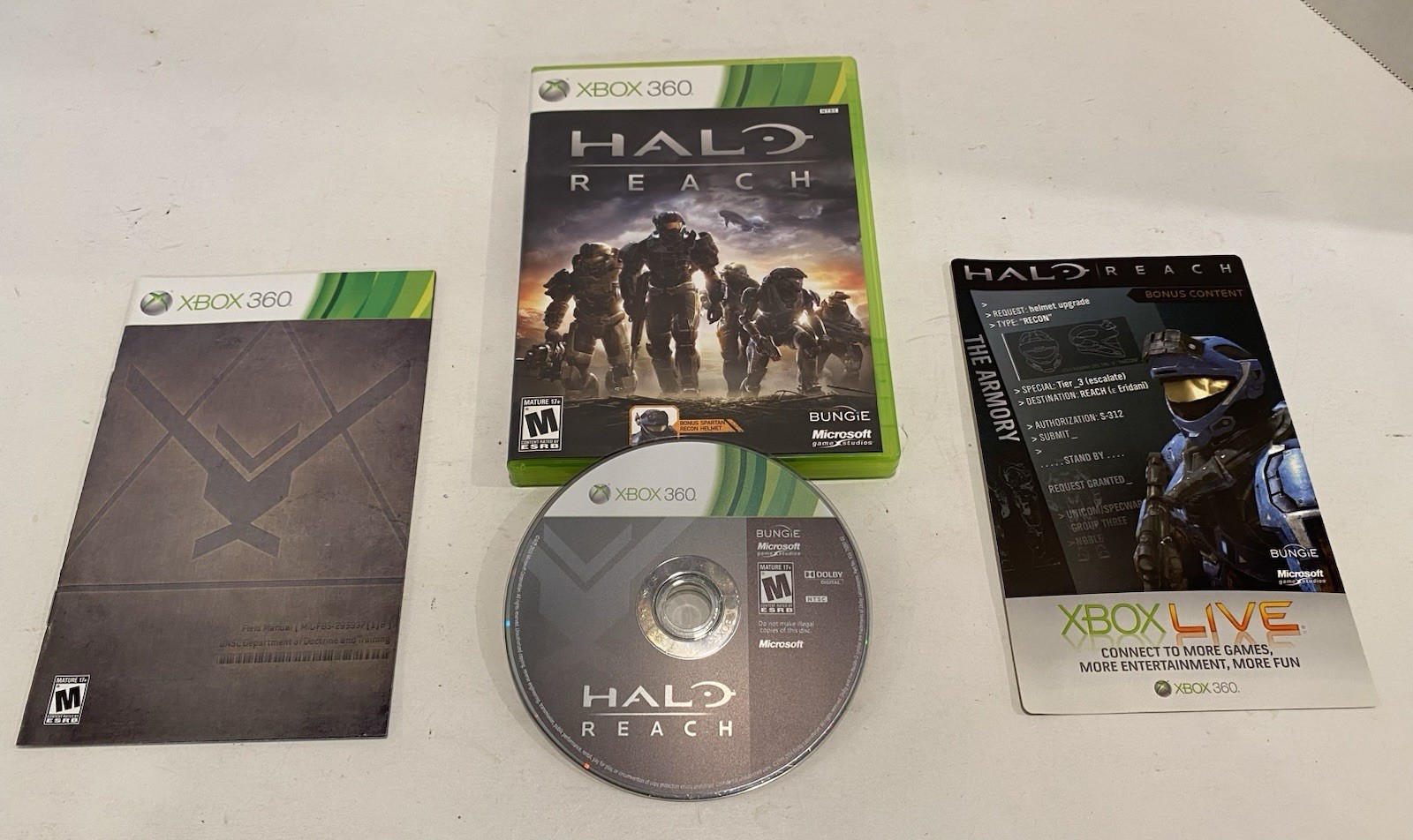 Halo Reach (Xbox 360) Complete With Unused Recon Helmet Bonus Content Code