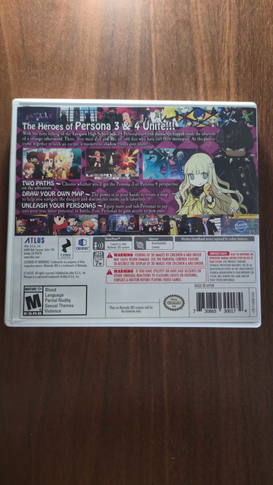 Persona Q: Shadow Of Labyrinth w/Tarot Card Set – Nintendo 3DS Launch Edition