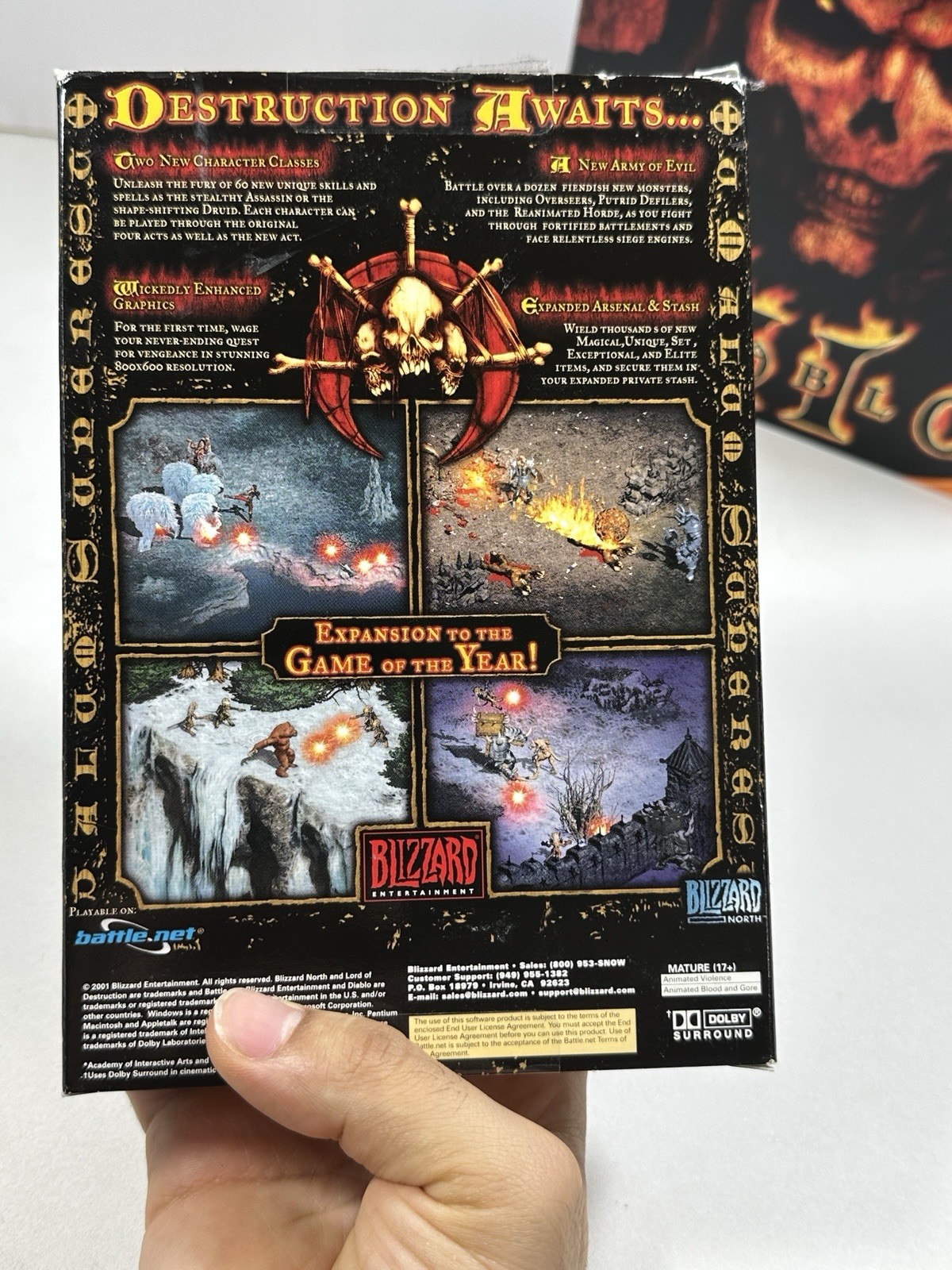 Diablo 2 and Lord of Destruction Expansion Box PC ROM Video Games Complete