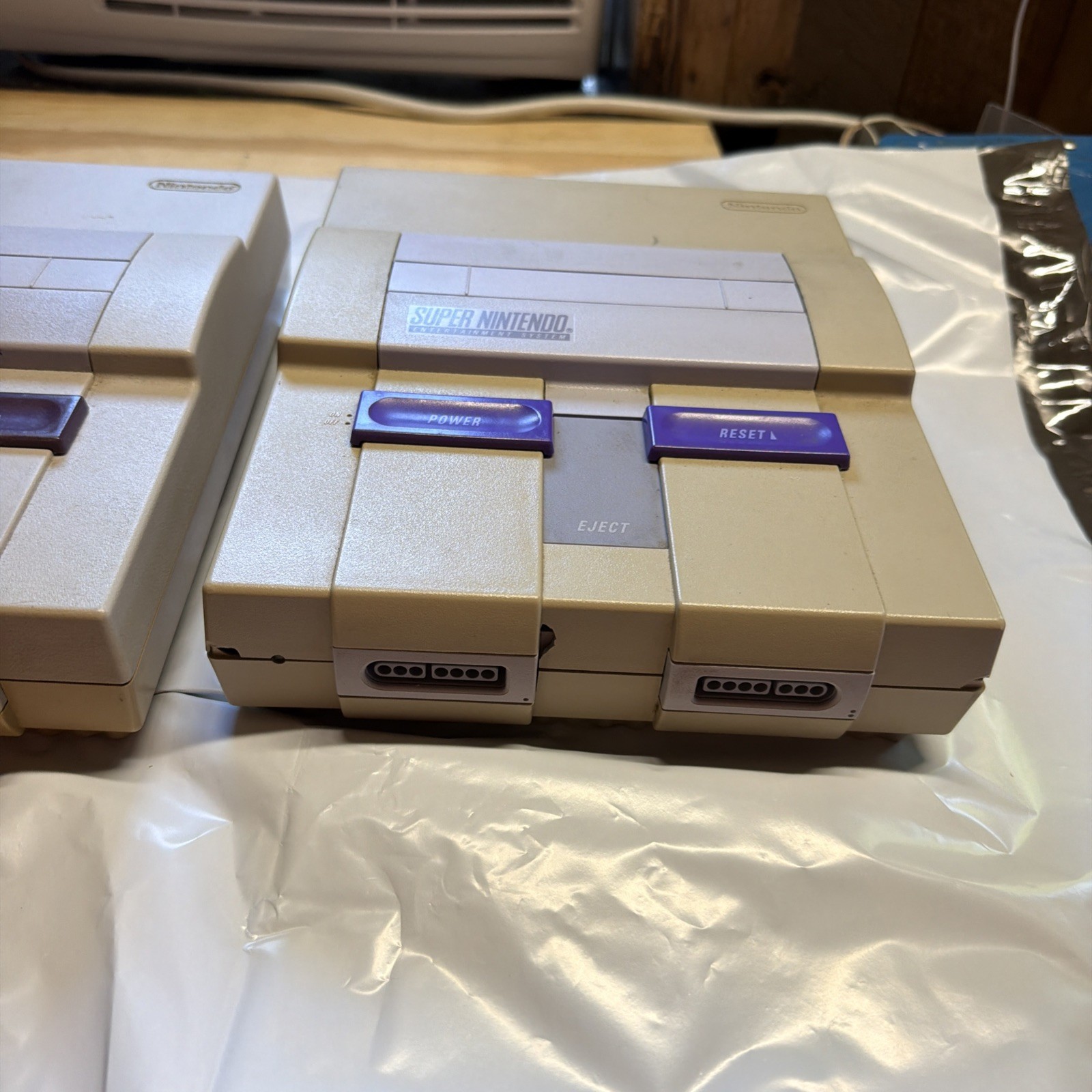 Lot of 2 Nintendo Super Nintendo SNES Consoles OEM For Parts Repair No Power