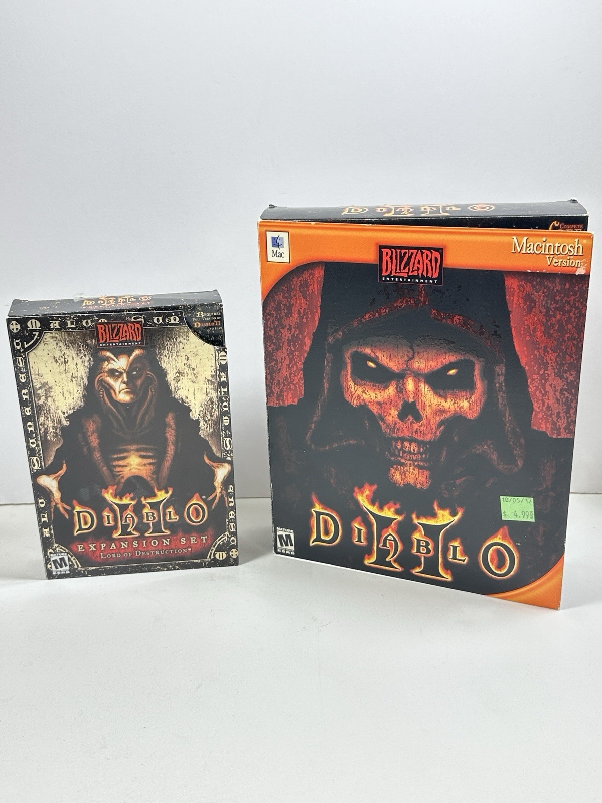 Diablo 2 and Lord of Destruction Expansion Box PC ROM Video Games Complete
