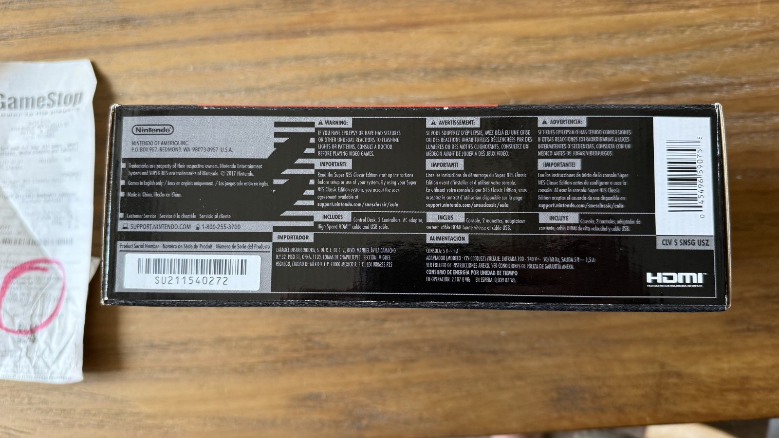 NEW -Authentic SNES Super Nintendo Classic Mini (video and receipt)