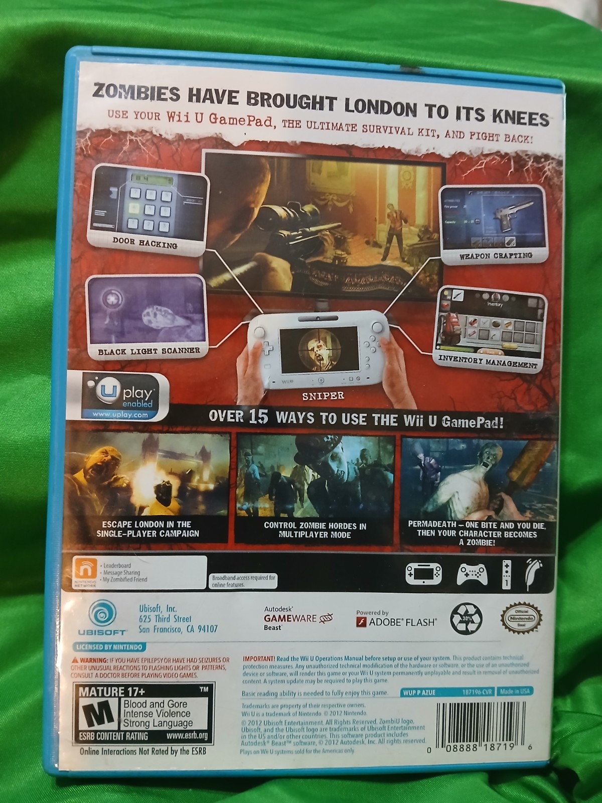 ZombiU Nintendo Wii U Game Complete CIB Tested Ubisoft Survival Horror Zombies
