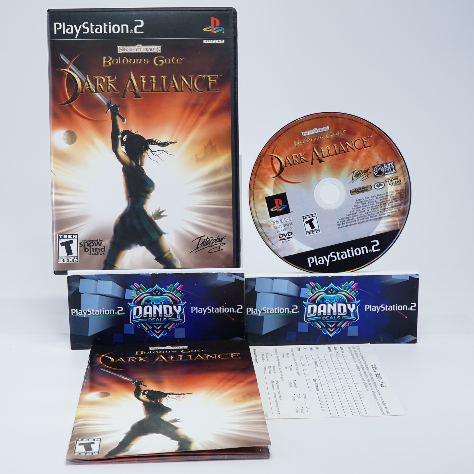 Baldur’s Gate Dark Alliance PS2 Black Label – CIB W/ Manual – PlayStation 2