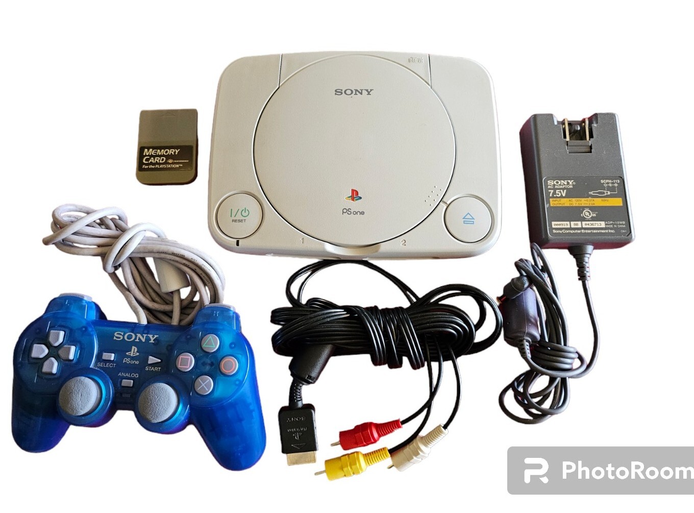 Sony Playstation PS One Video Game Console -Gray Pwr Mem Card TVCable Controller