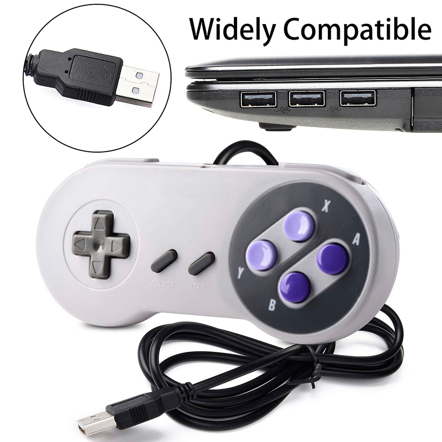 2 Pack iNNEXT SNES USB Super SNES Controller Gamepad for PC & MAC & Raspberry Pi