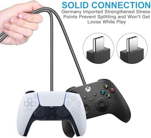 PS5 Controller Charger – 2 Pack 5FT OEM Original 3A Fast Charging Cable USB C to