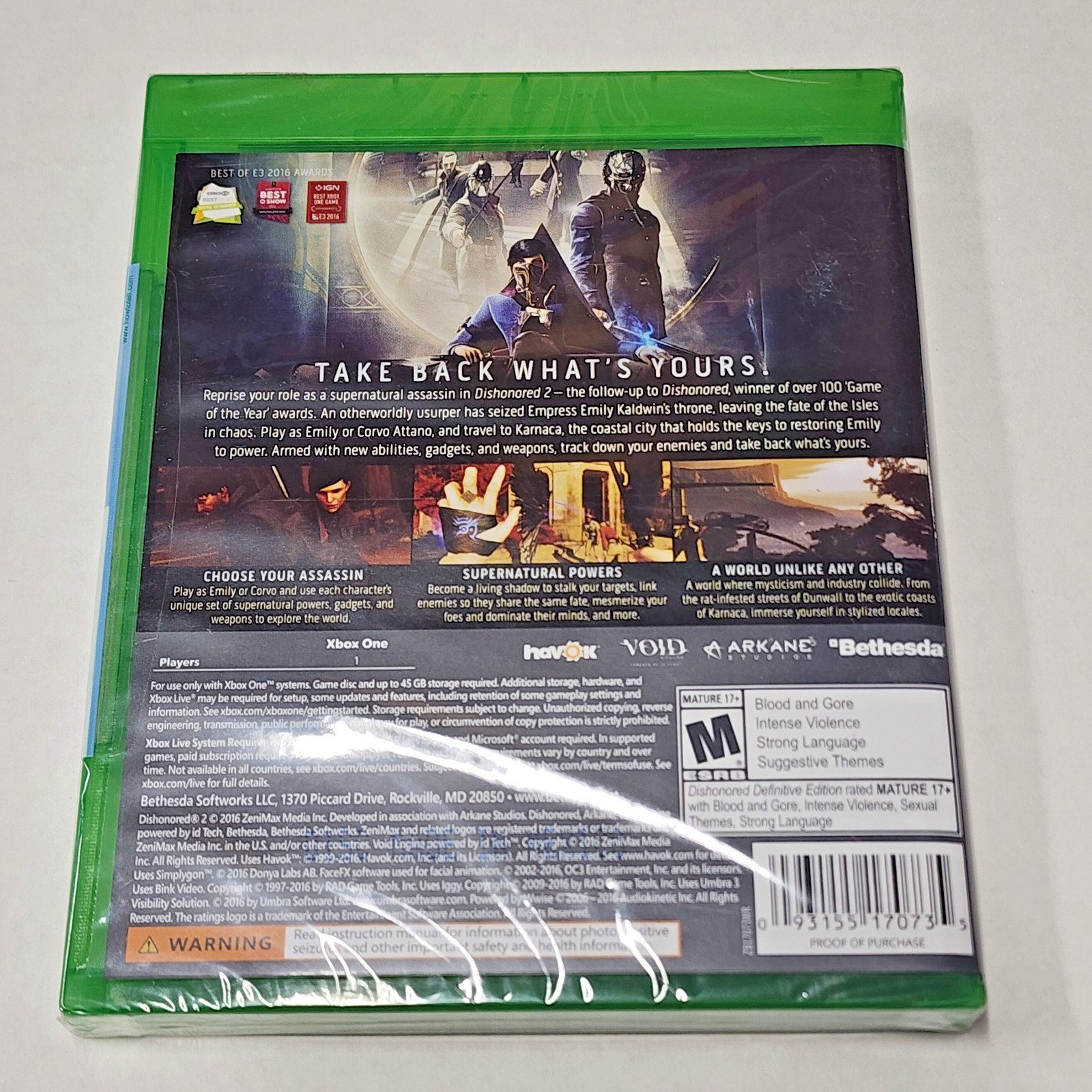 Dishonored 2: Limited Edition (Microsoft Xbox One, 2016)