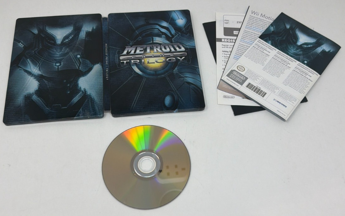 Metroid Prime Trilogy Nintendo Wii Steelbook Complete Game Is Refurbished!