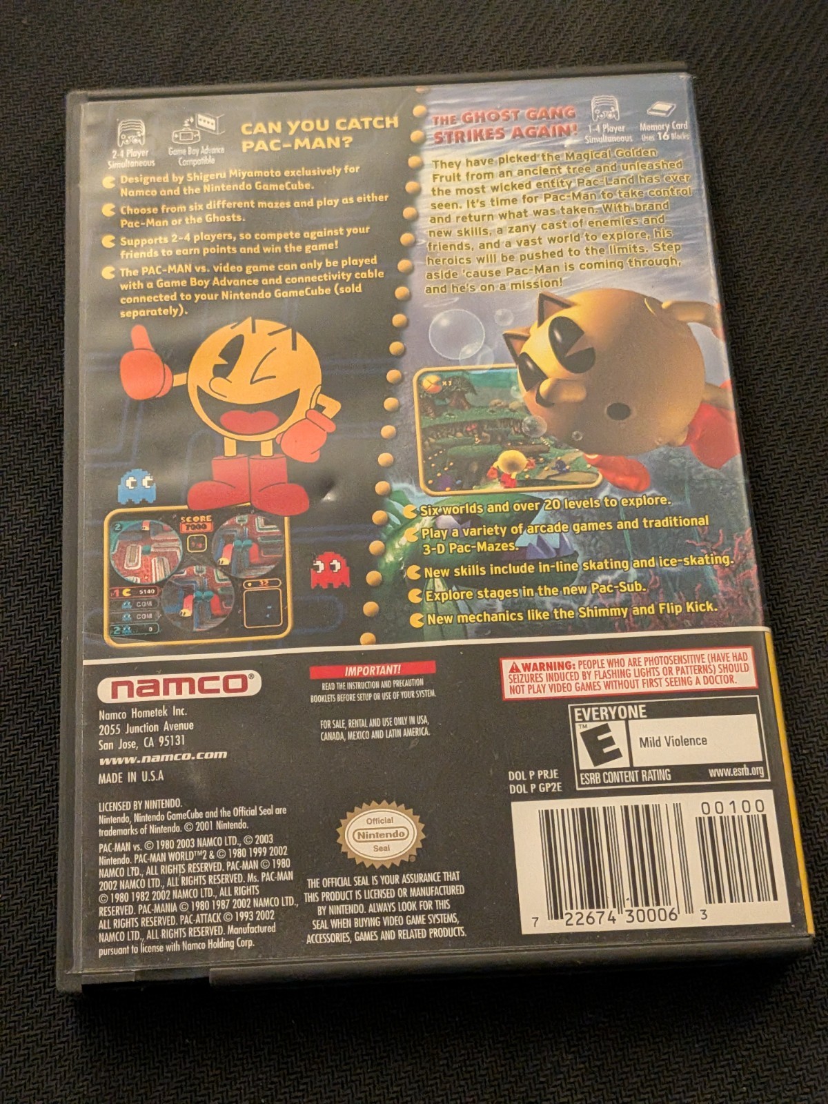 Pac-Man Vs. Pac-Man World 2 (Nintendo GameCube, 2003) Namco Action Video Game