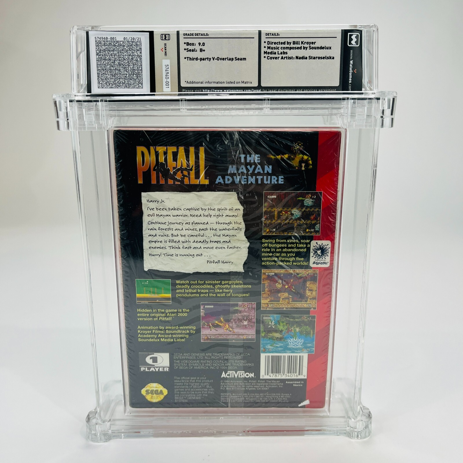 Pitfall: The Mayan Adventure – Sega Genesis, 1994 Assemb. in Mexico WATA 9.0 B+
