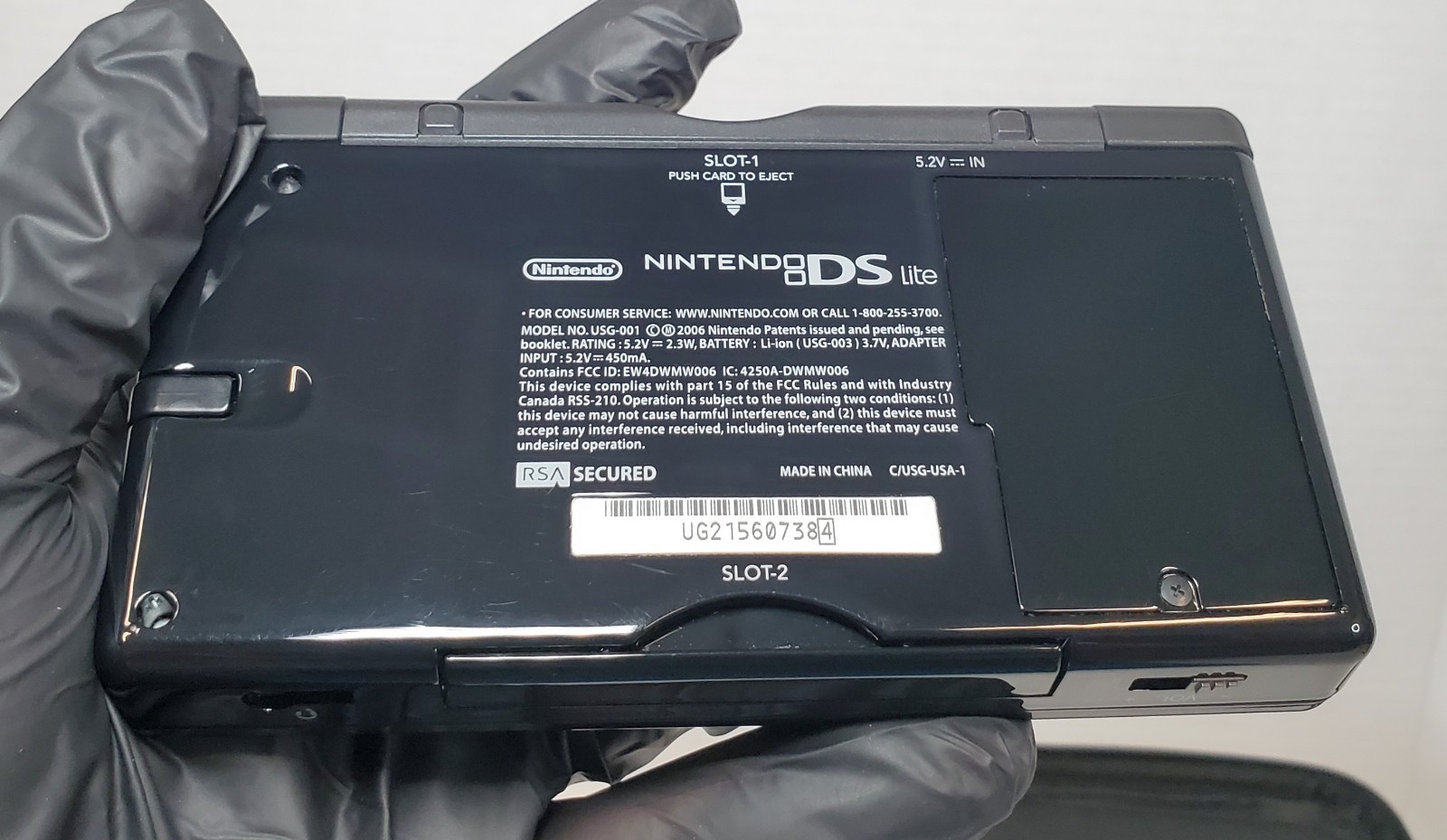 Nintendo DS Lite Onyx Black (USG-001) w OEM Accessories Bag & 3🔥 Games TESTED✅️