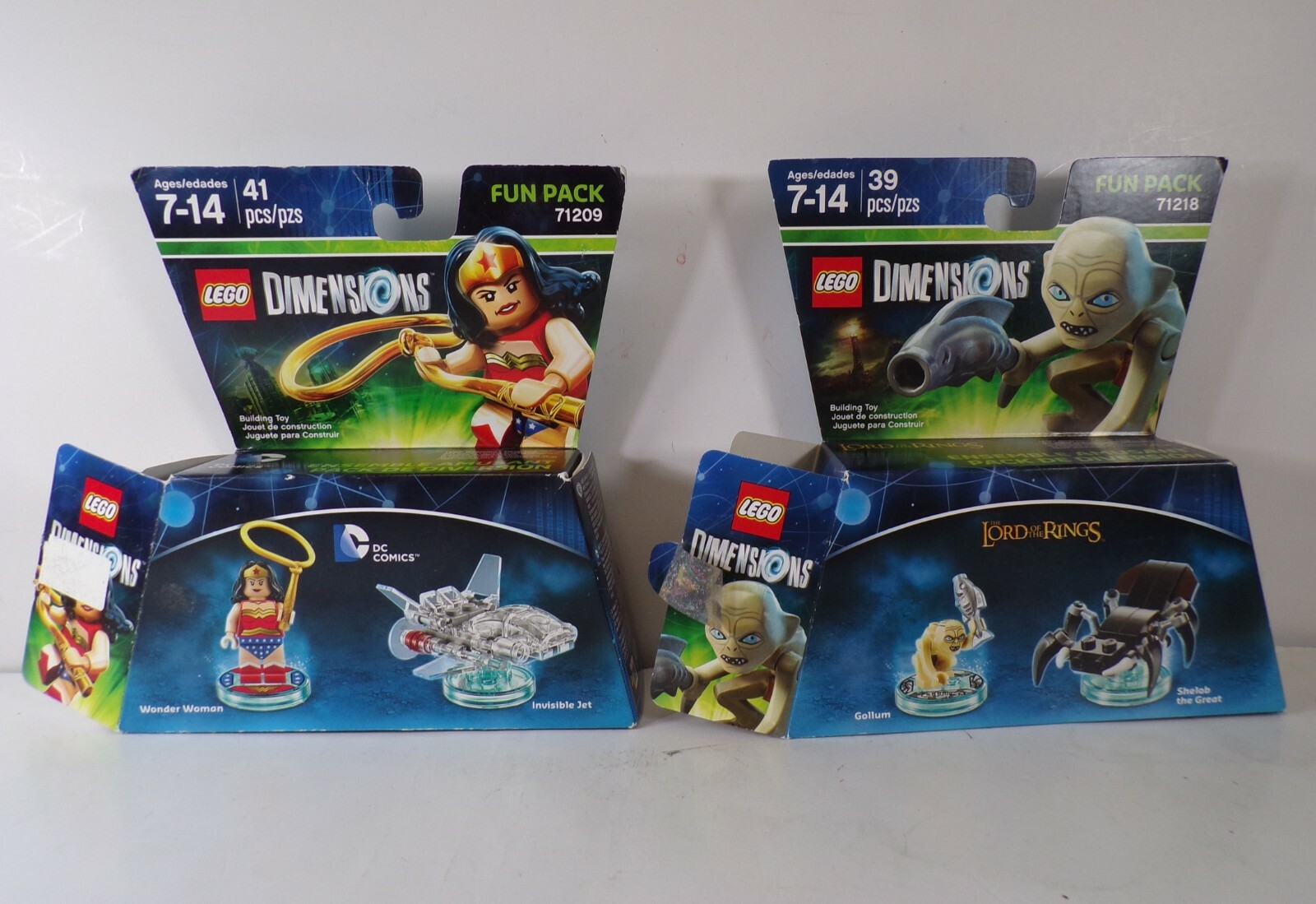 Lego Dimensions DC Comics Wonder Woman & Lord of Rings Gollum Fun Packs NO Figs