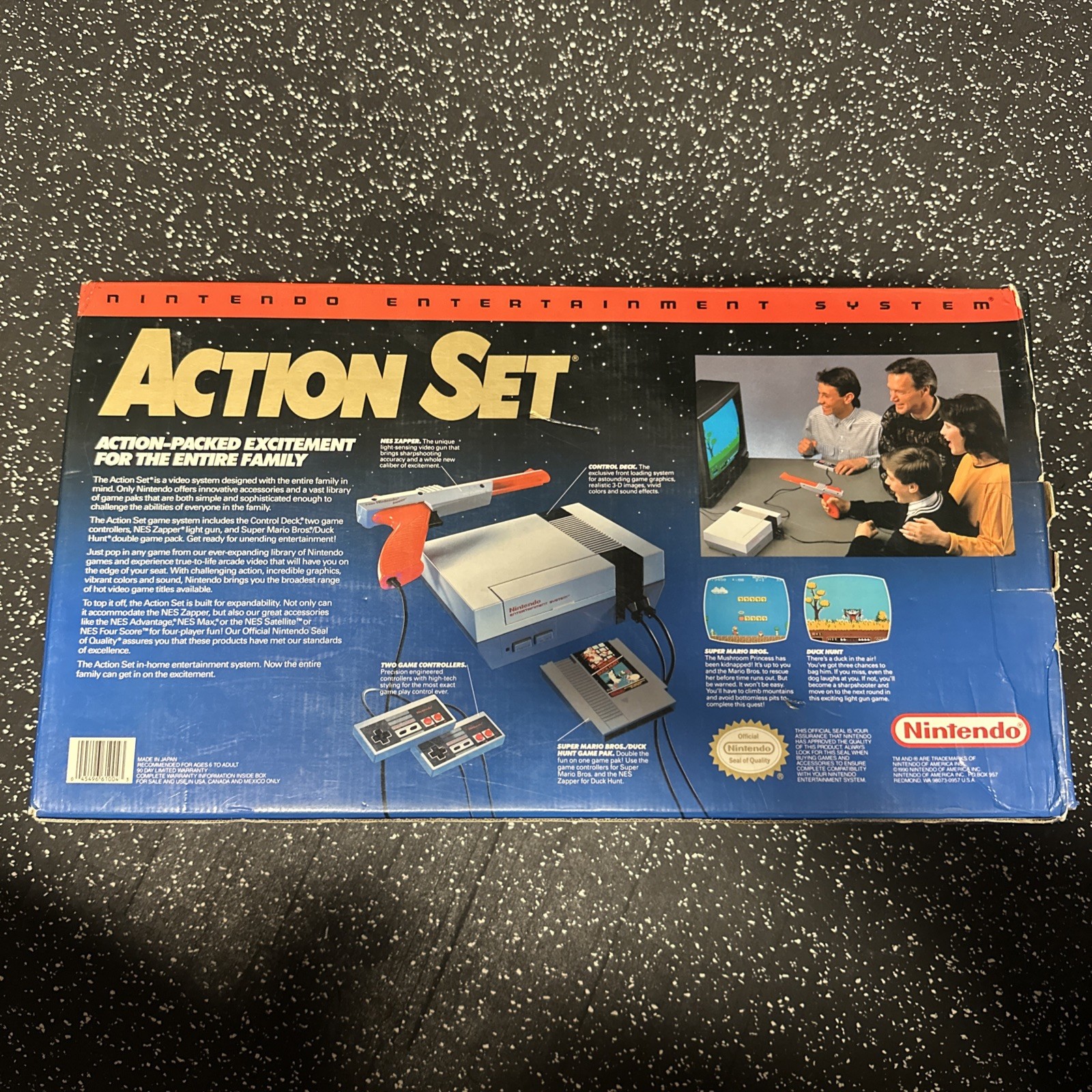 Nintendo NES Action Set System Near Complete In Box CIB Tested With Super Mario