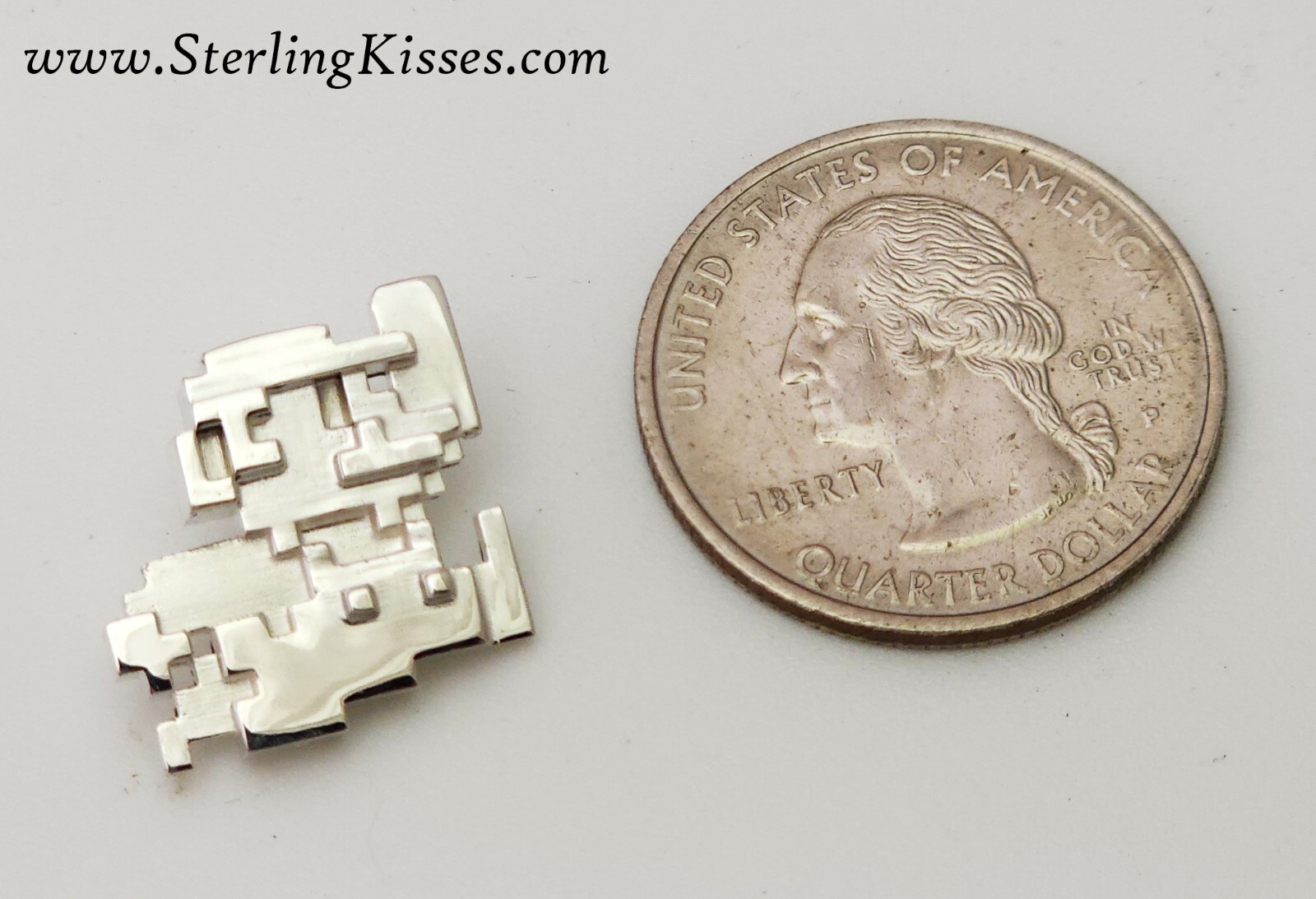 Sterling Silver Mario Pendant retro 8-bit gamer jewelry necklace
