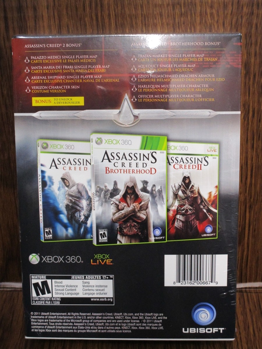 Video Game XBOX 360 Master Assassin Pack Assassins Creed I II Brotherhood NEW