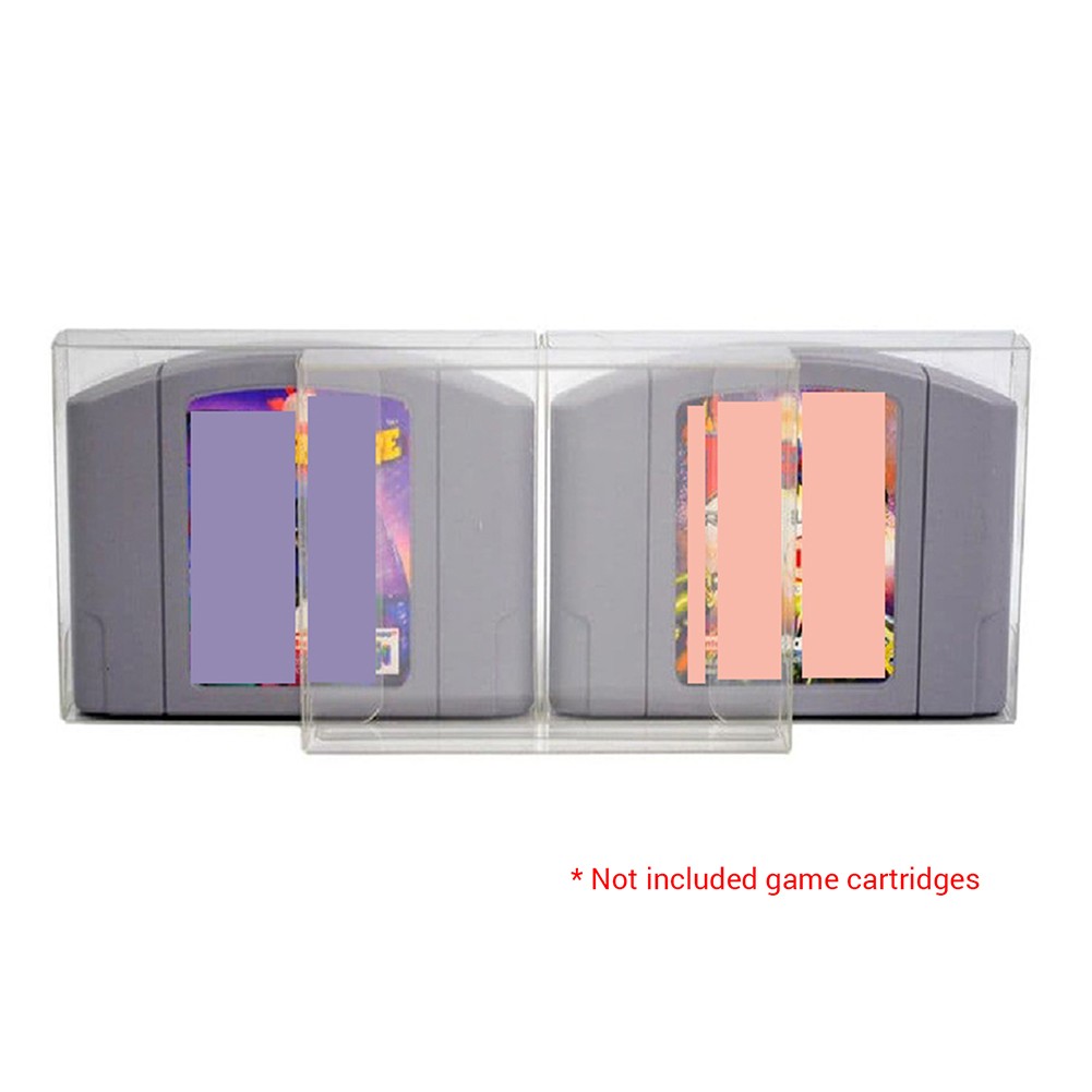 Clear Plastic Case Sleeve Protector Storage Box For Nintendo N64 Games Cartridge