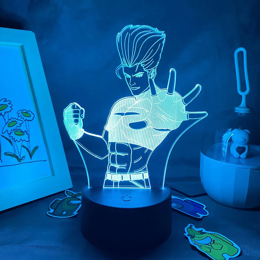 Game the King of Fighters Benimaru Nikaido 3D LED Neon Night Light Xmas Gift for
