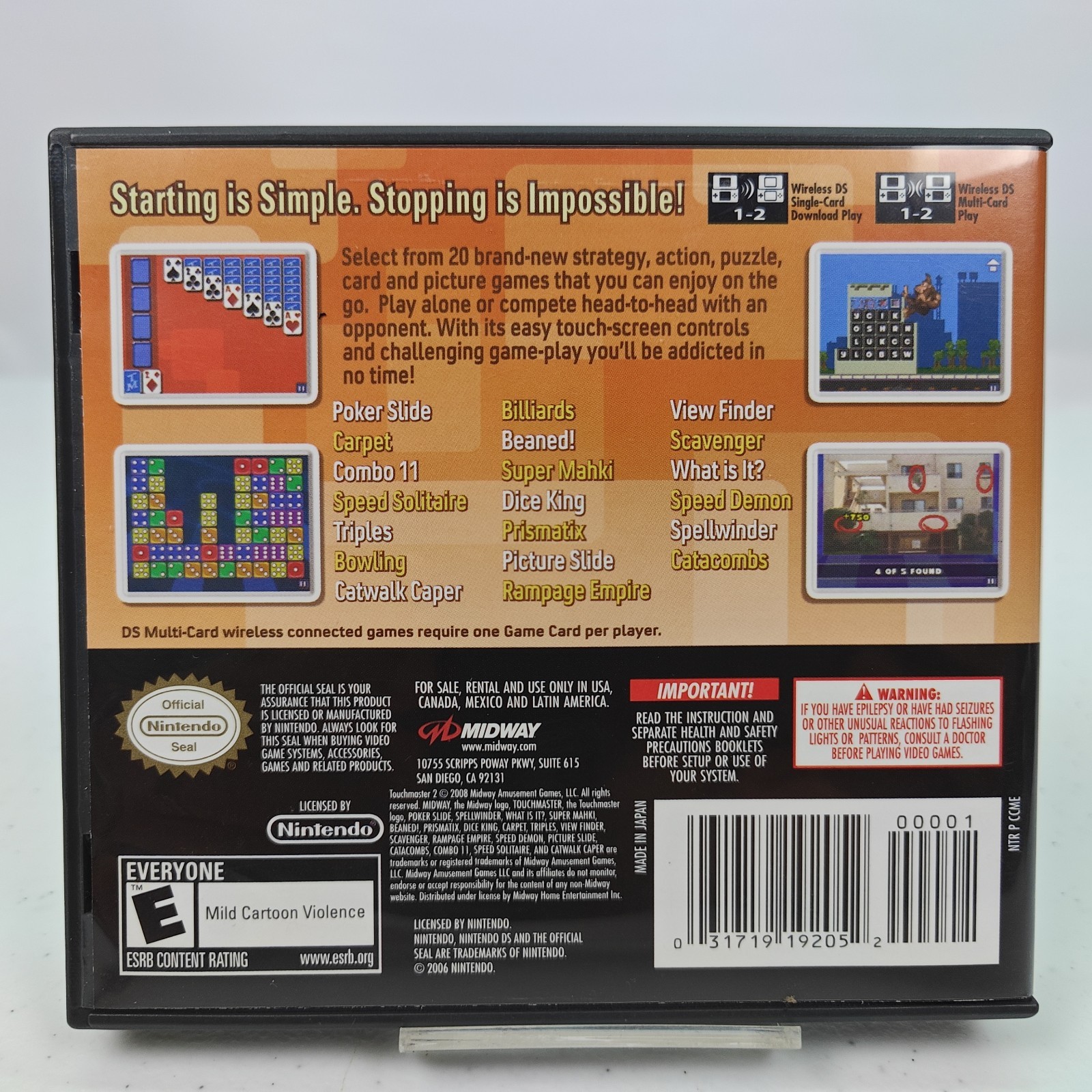 TouchMaster 2 Game Nintendo DS Cartridge In The Case w/Booklet CIB Fast Shipping