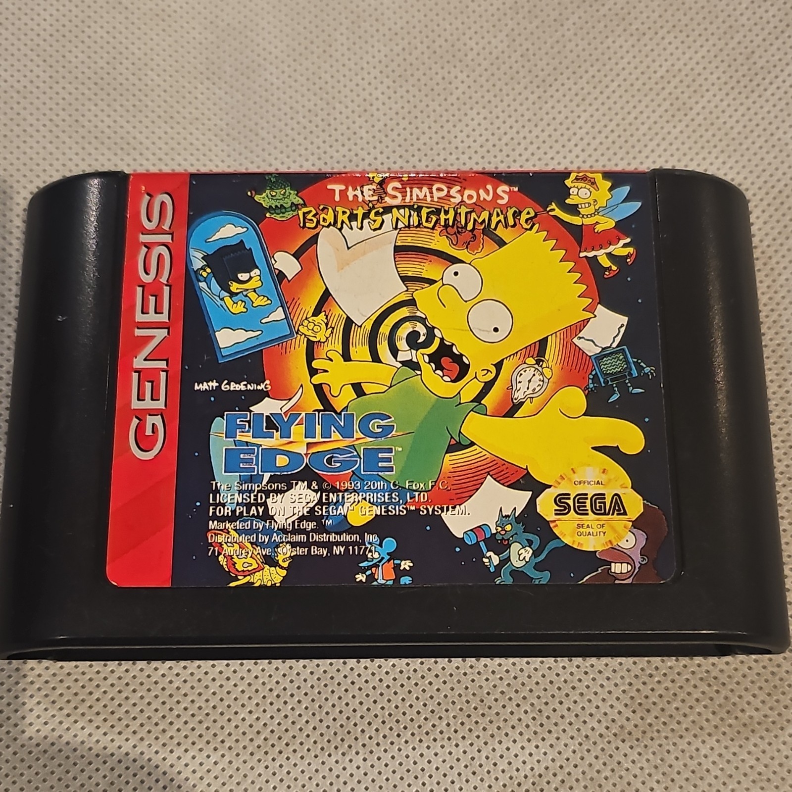 Flying Edge The Simpsons Bart’s Nightmare Sega Genesis Game Cartridge