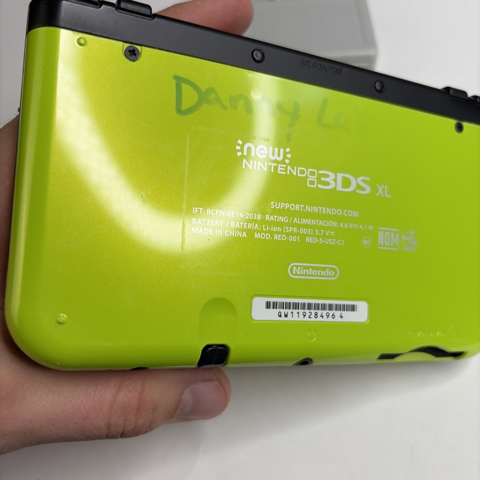 Nintendo New 3DS XL – Lime Green Mario World Console US Model W Charger Stylus