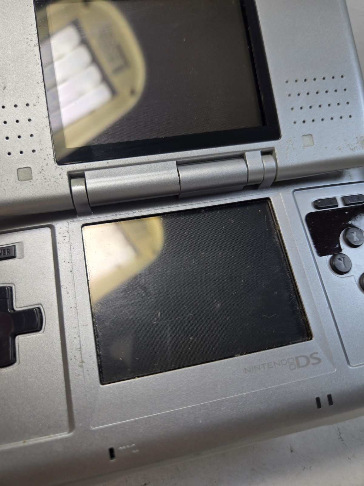 Nintendo DS Original Console NTR-001 with Charger Silver Tested Works