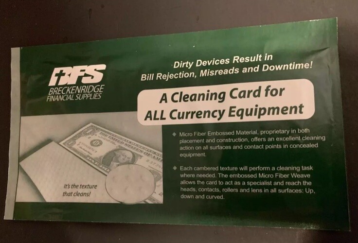Set Of 20 CLEANING CARDS ALL CURRENCY DIRTY DEVICES EQUIPMENT SAFE’s ATM’s SLOT