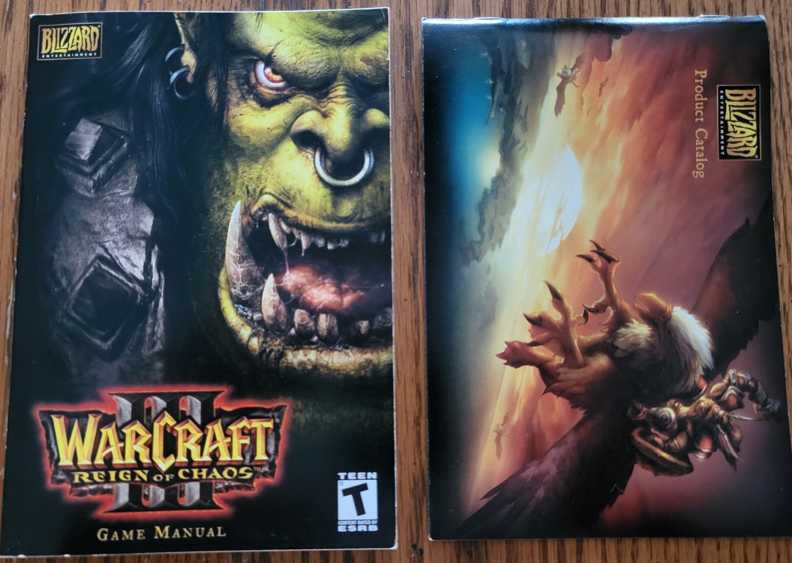 Vtg Warcraft III Reign of Chaos Game Manual & Product Catalog Insert Lot PC 2002