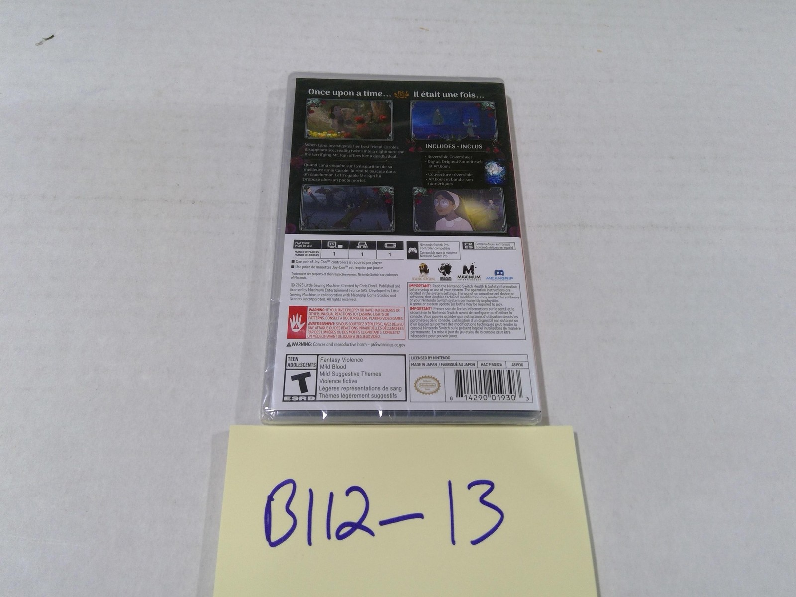 Bye Sweet Carole Nintendo Switch Game New Sealed Maximum Teen Horror Platformer
