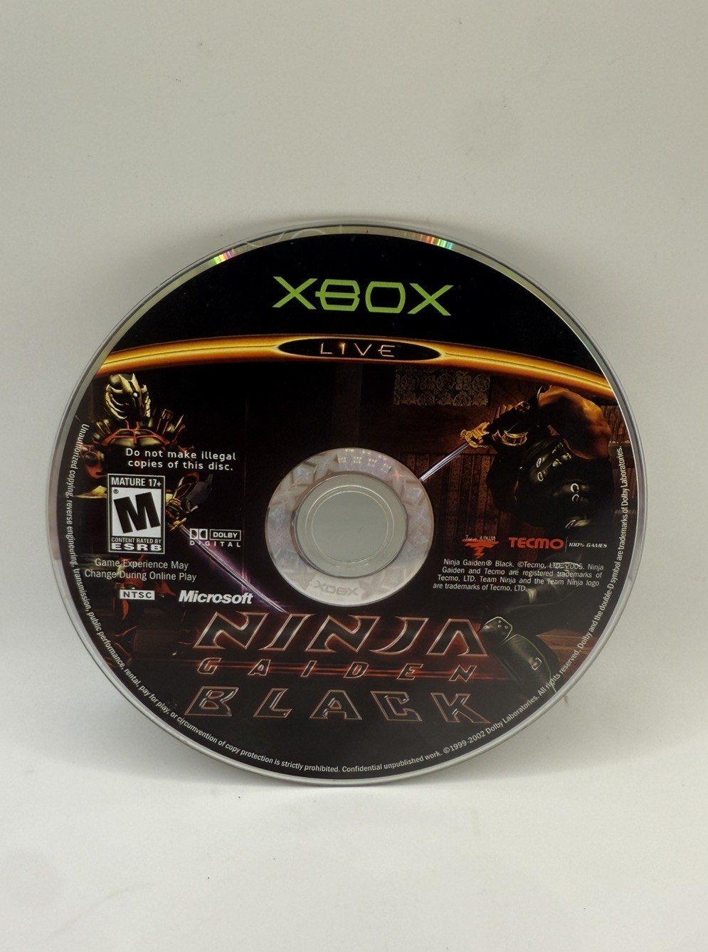 Ninja Gaiden Black (Microsoft Xbox, 2005) Disc Only Tested Working