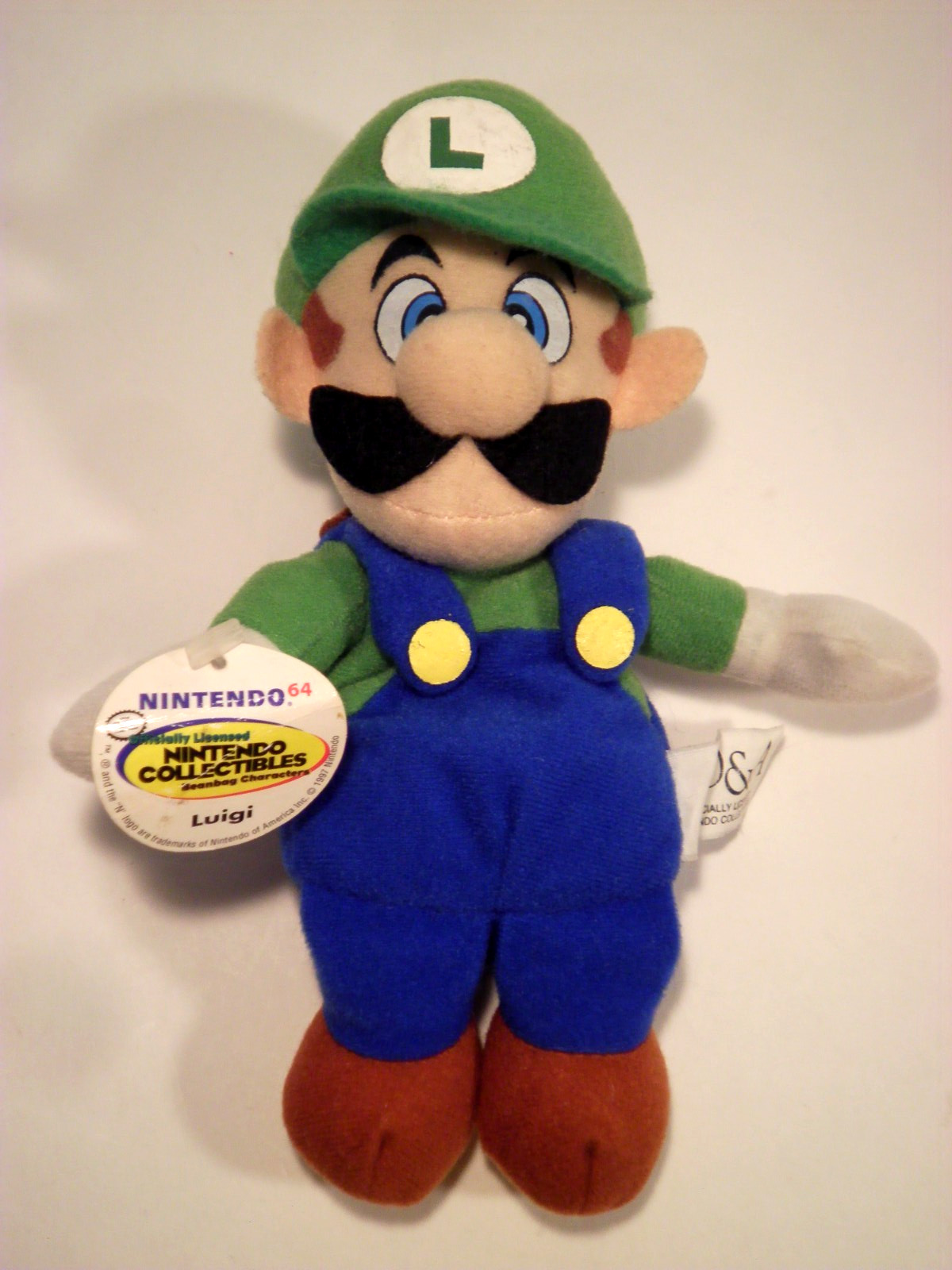 1997 Plush Nintendo 64 Luigi 8″ BD & A Beanie All Tags Officially Licensed 20033