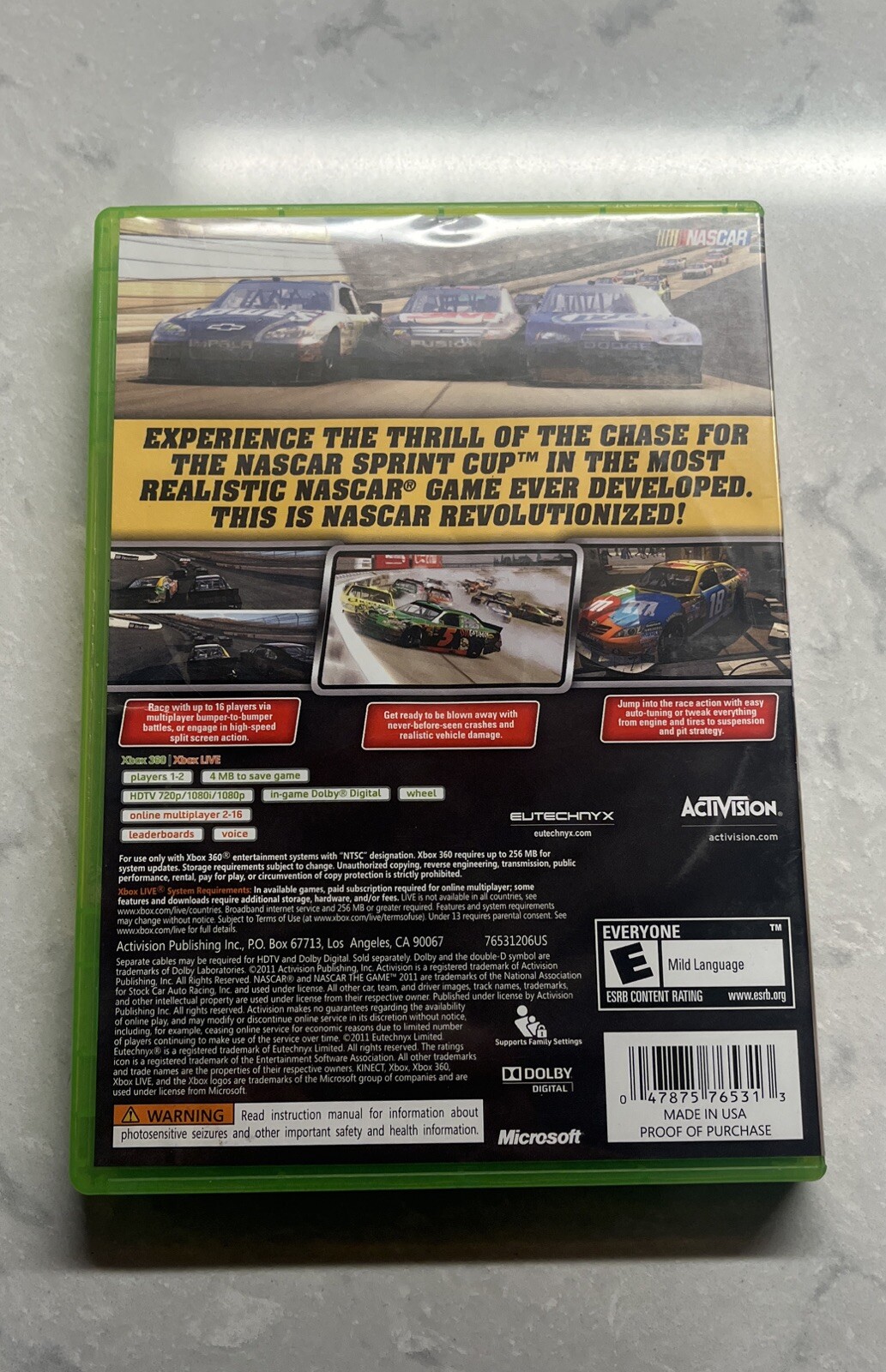 NASCAR The Game 2011 (Microsoft Xbox 360, 2011)w/ Manual TESTED