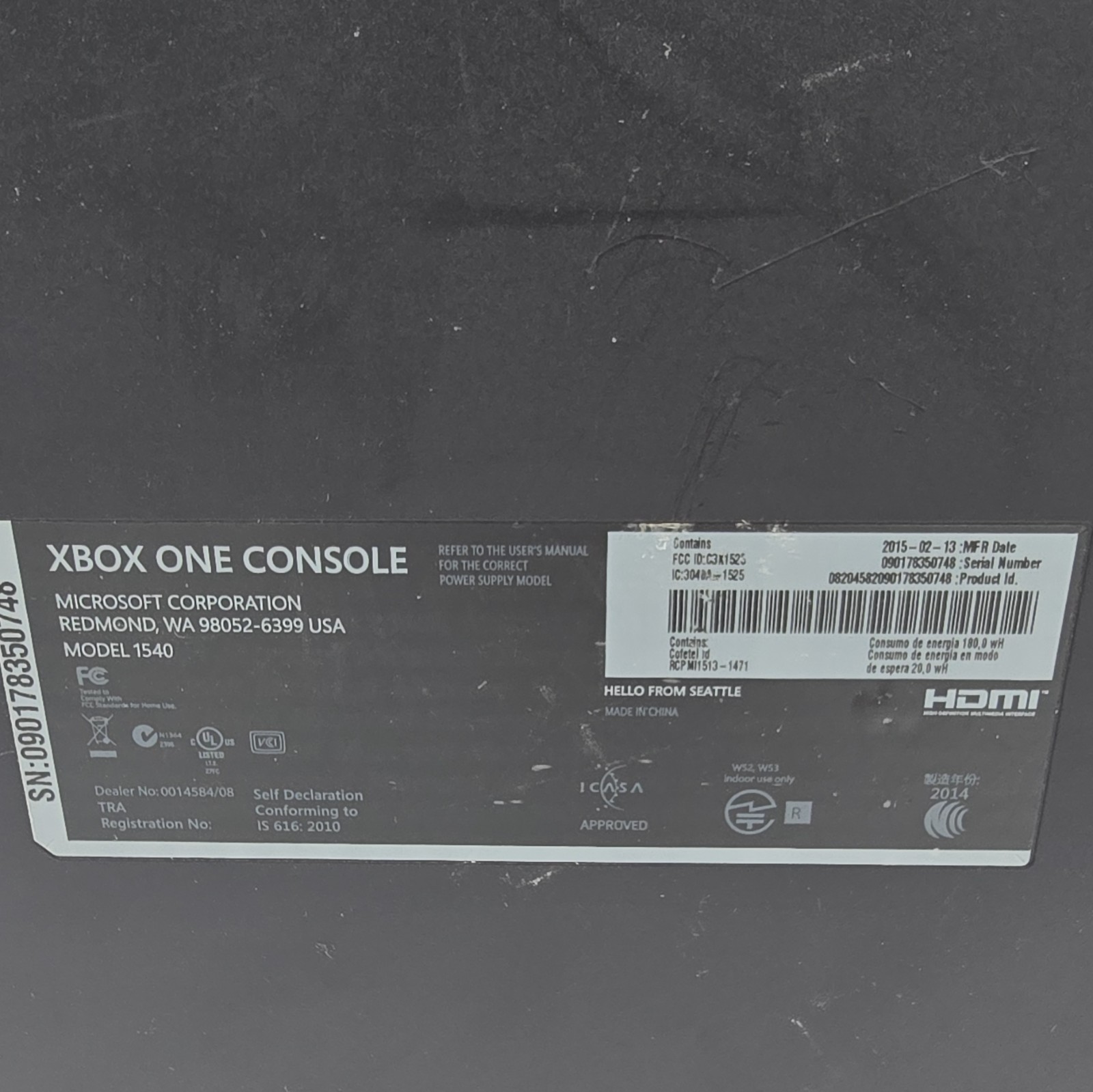 Microsoft Xbox One 1540 Console 500GB 1080p Blu-Ray Compatible Black