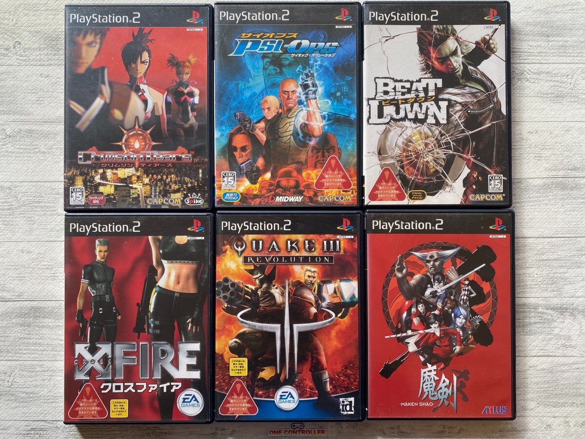 SONY PS2 Crimson Tears & Psi-Ops & Beat Down & X Fire & QuakeⅢ & Maken Shao set