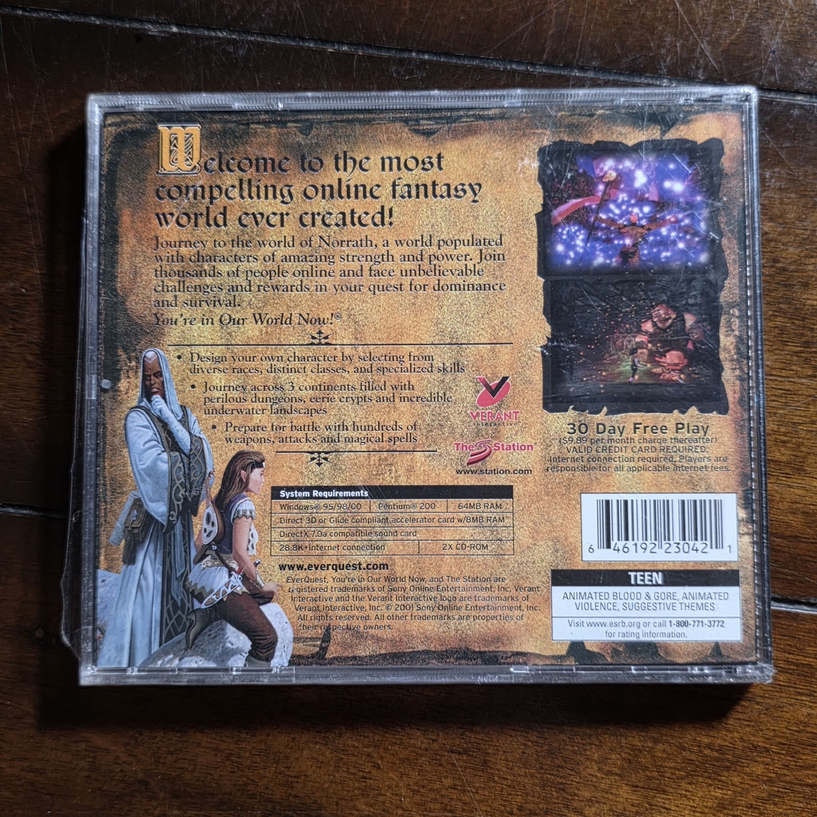 Everquest 1999 PC Sony Online Entertainment RPG Jewel Case CD-ROM Sealed
