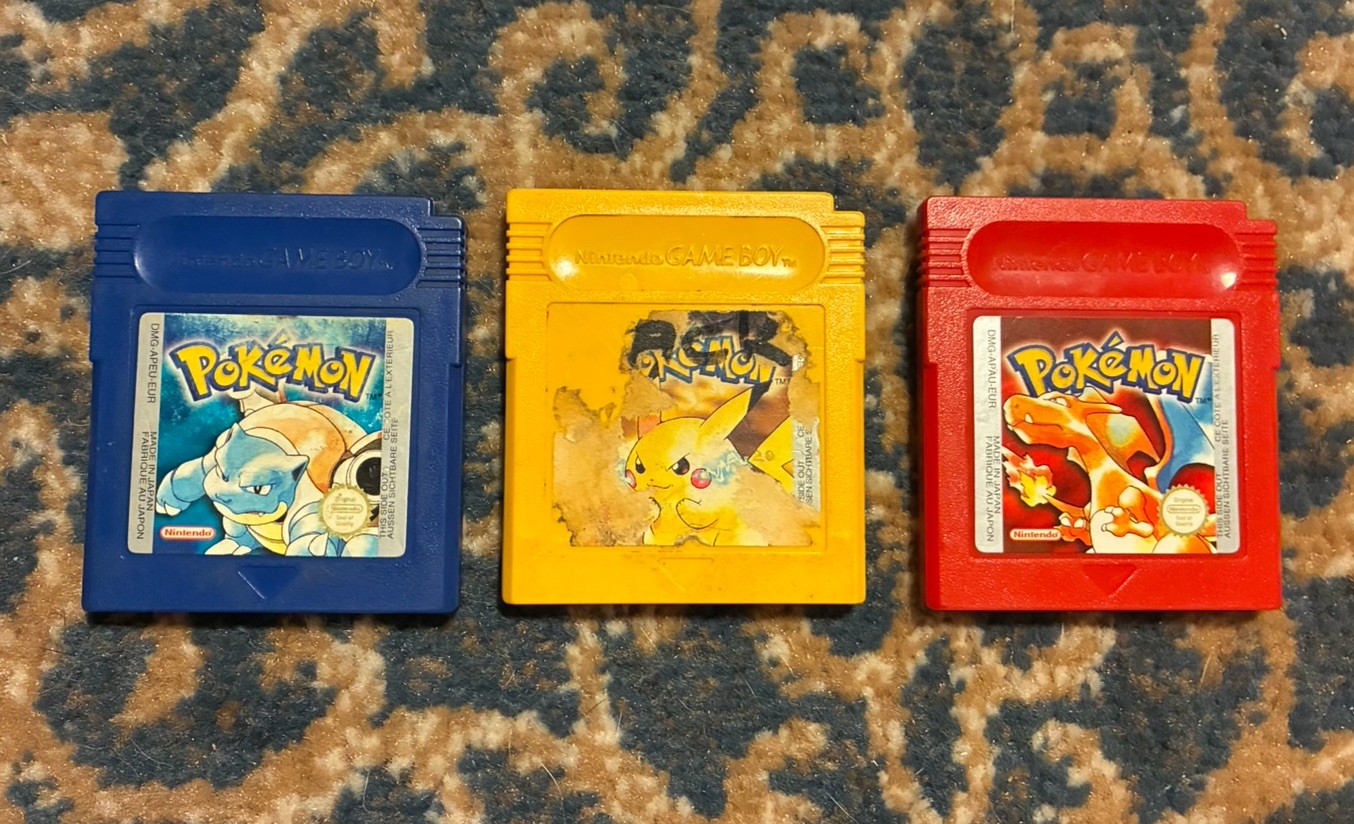 Pokemon Blue Red Yellow Bundle Gameboy Game Lot Bundle Authentic Tested All Save