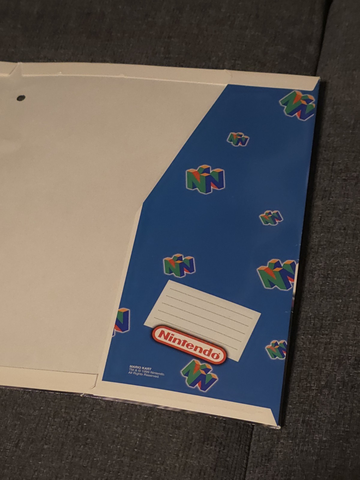 Mario Kart 64 N64 Vintage School Folder 1990s Nintendo Rare Paper Item
