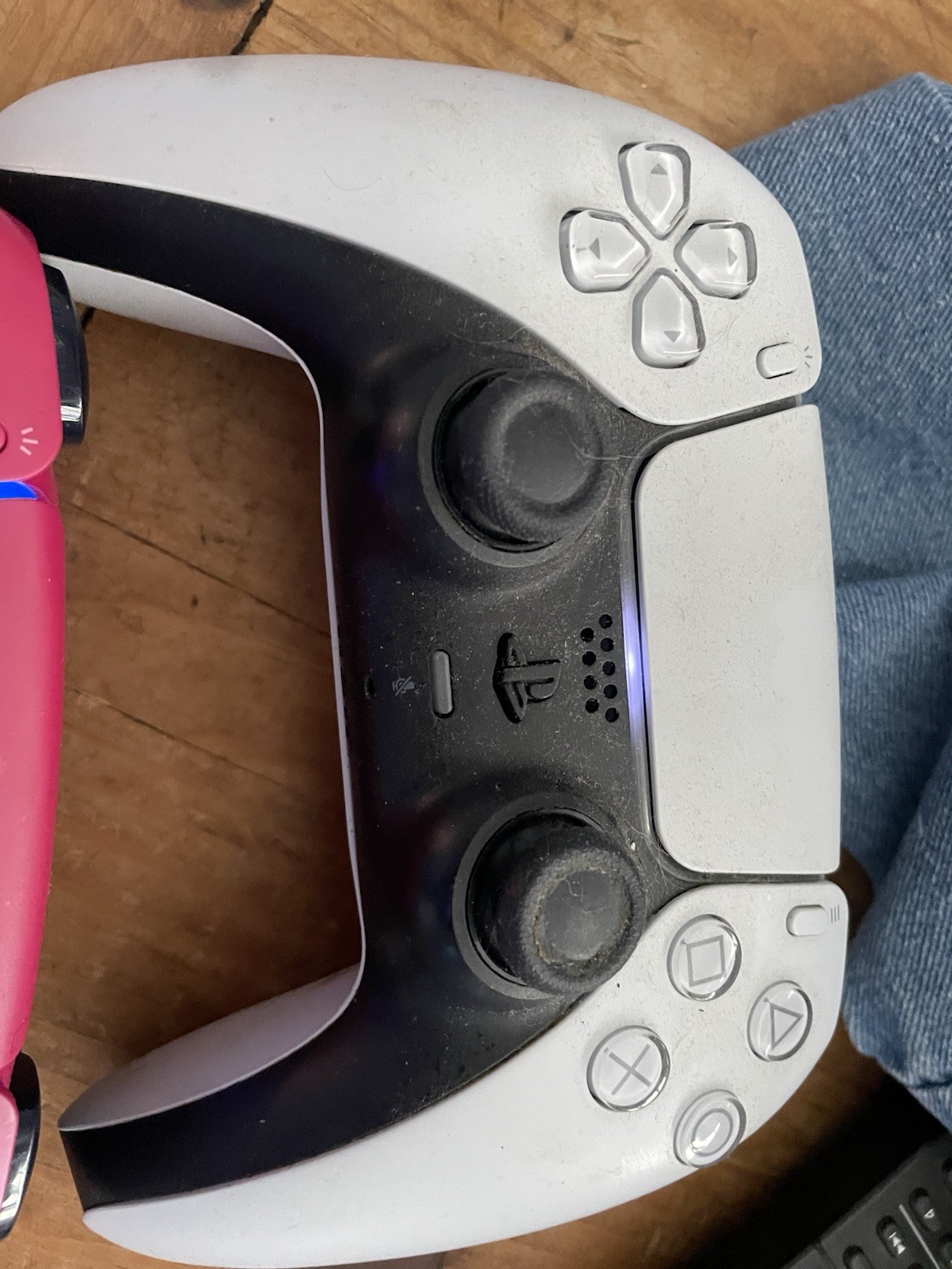 Two (2) 5 PS5 Dual Sense Controller White & Cosmic Red-Both Have Drift Stick