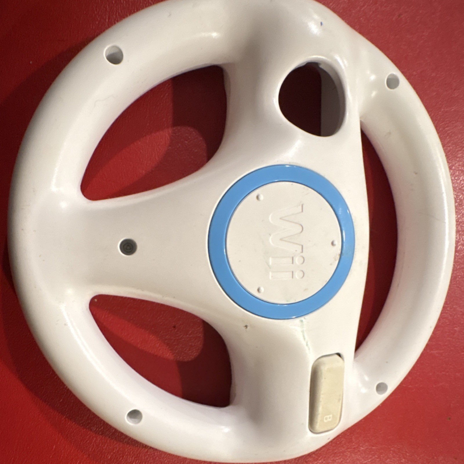 Nintendo Racing Wheel White Clips On Controller for Wii Remote Plastic