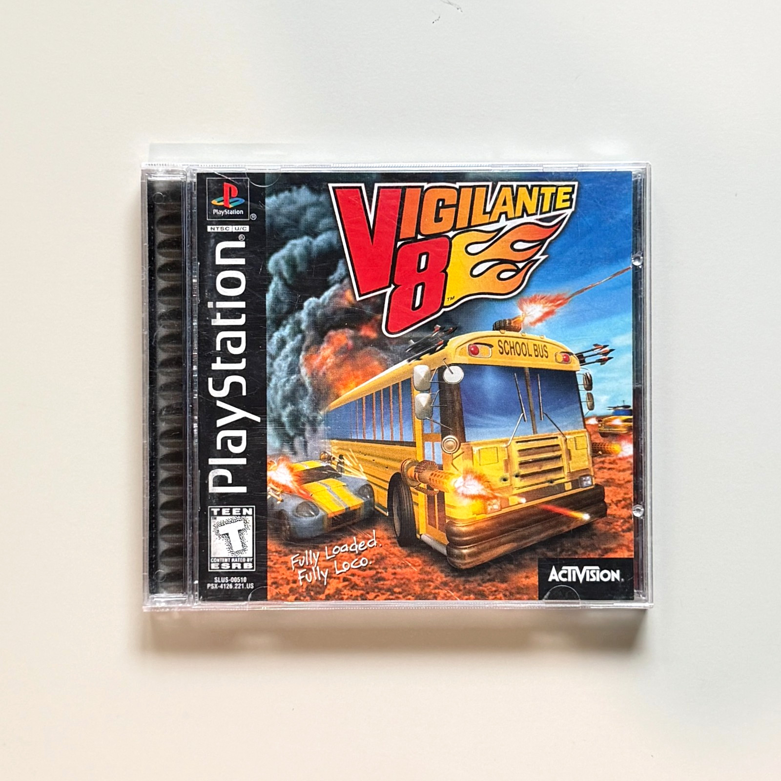 Vigilante 8 PS1 (PlayStation, 1998) Reg Card Complete CIB Black Label Tested