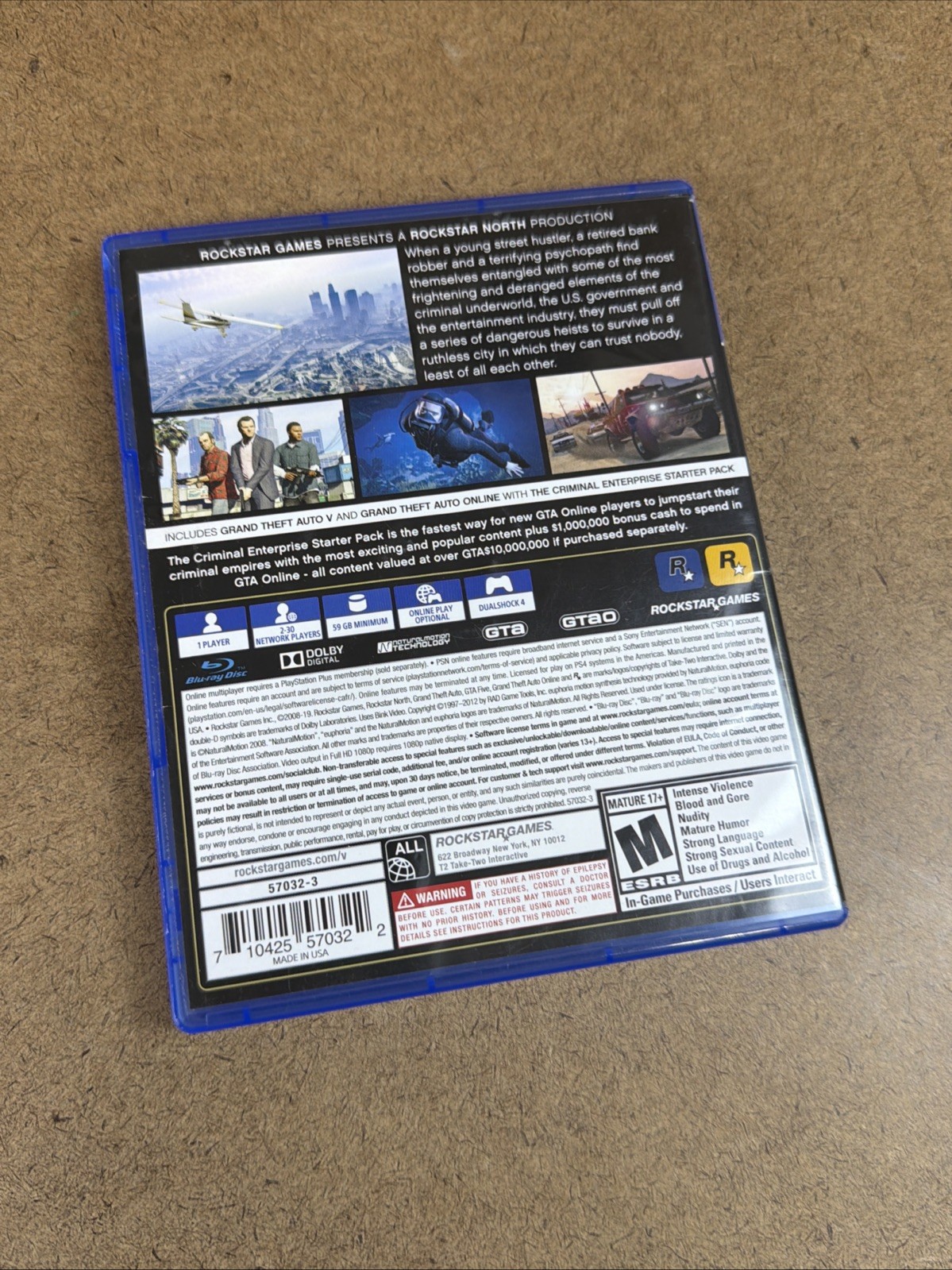 Grand Theft Auto V 5 – Premium Edition – PS4 – Complete w/ Map USED Tested CIB!