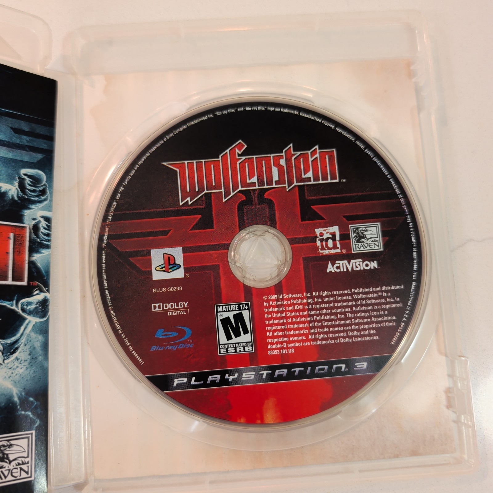 Wolfenstein (Sony PlayStation 3, 2009) w/ Manual – Wavy Artwork – Tested