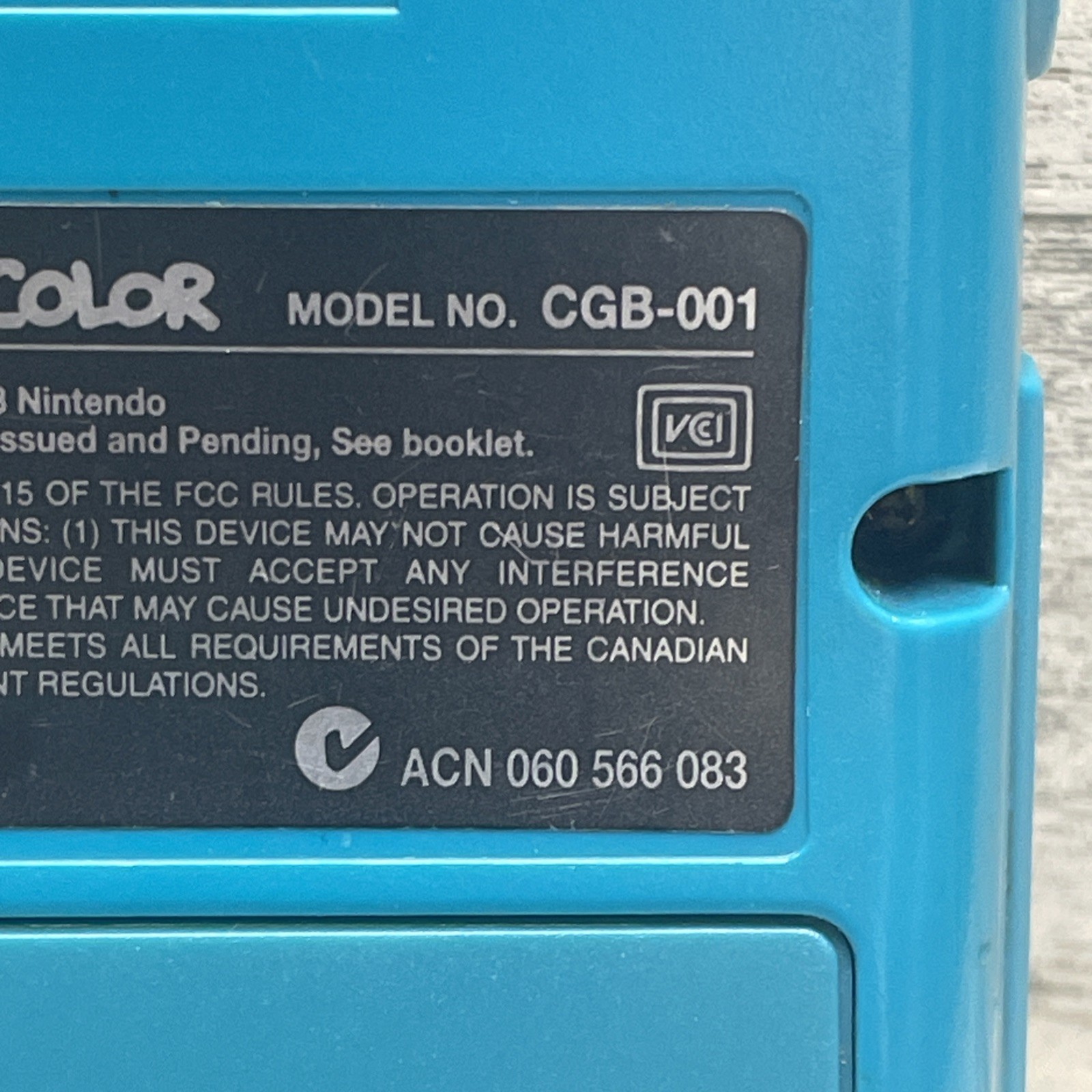 Nintendo Game Boy Color Handheld System Teal Blue CGB-001 Good Condition