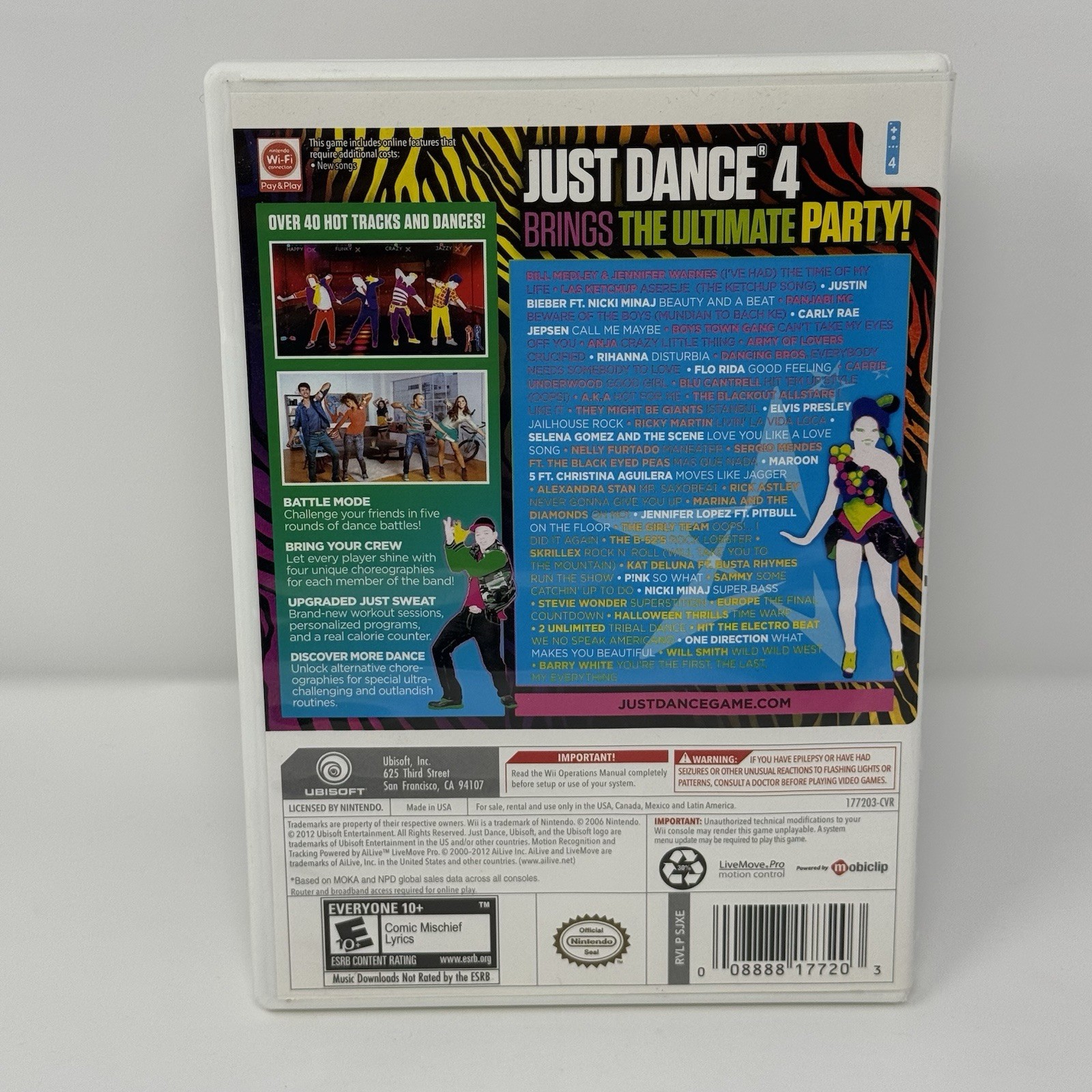 Just Dance 4 • Nintendo Wii, 2012 • CIB • Tested
