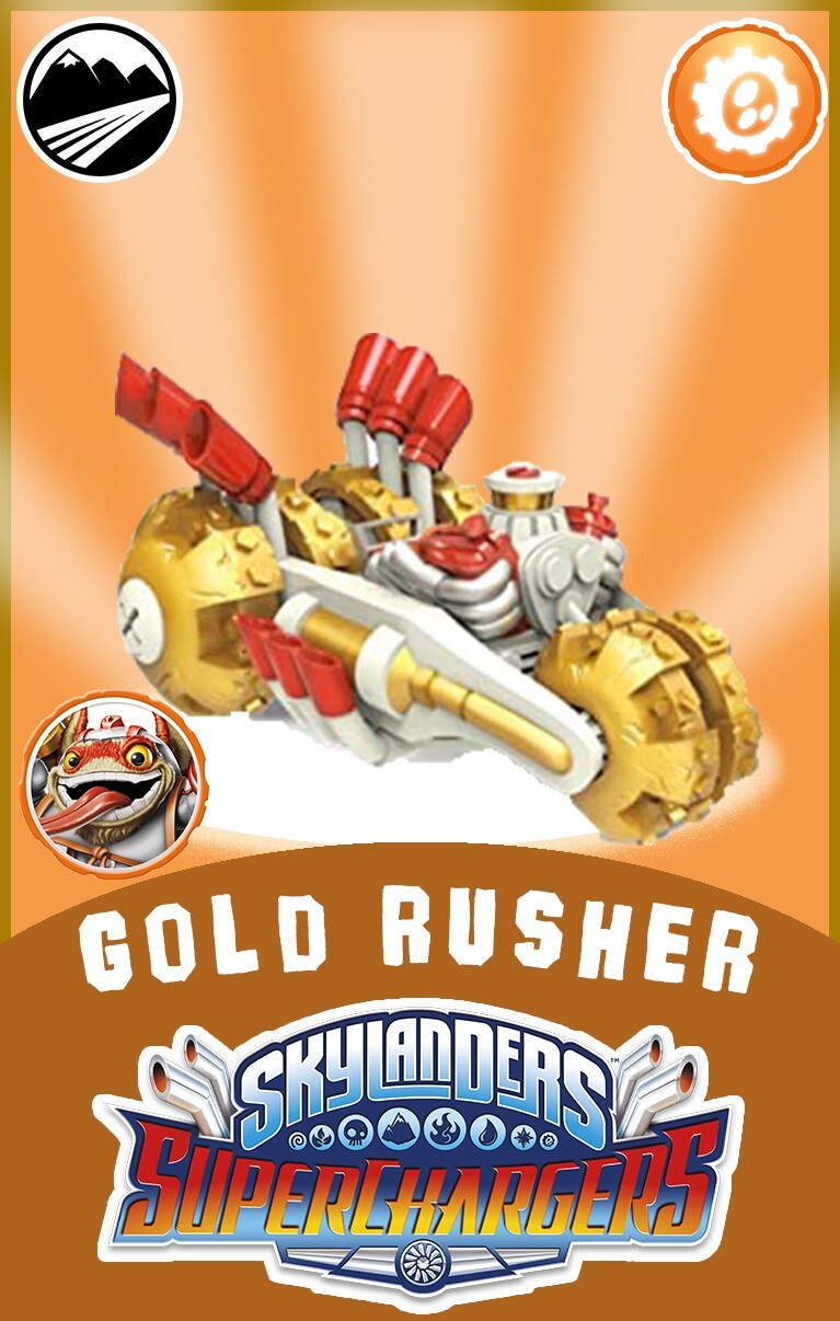 Skylanders Superchargers Vehicle Gold Rusher NFC Card FREE SHIPPING