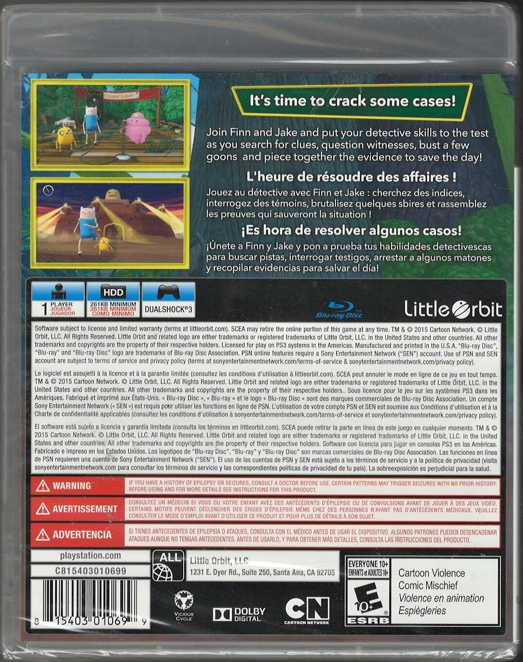 Adventure Time Finn and Jake Investigations PS3 (Brand New Factory Sealed US Ver
