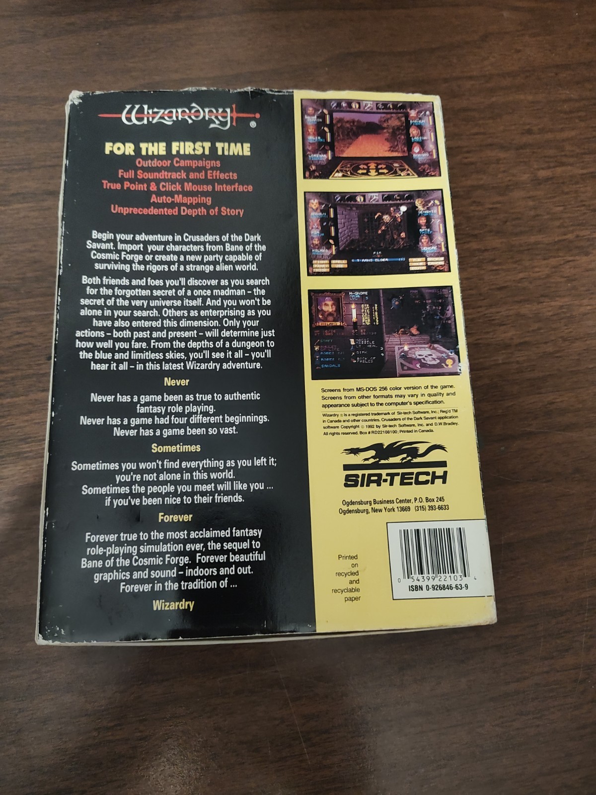 Wizardry Crusaders of the Dark Savant 3.5″ Floppy Disc PC 1992-Sir-Tech